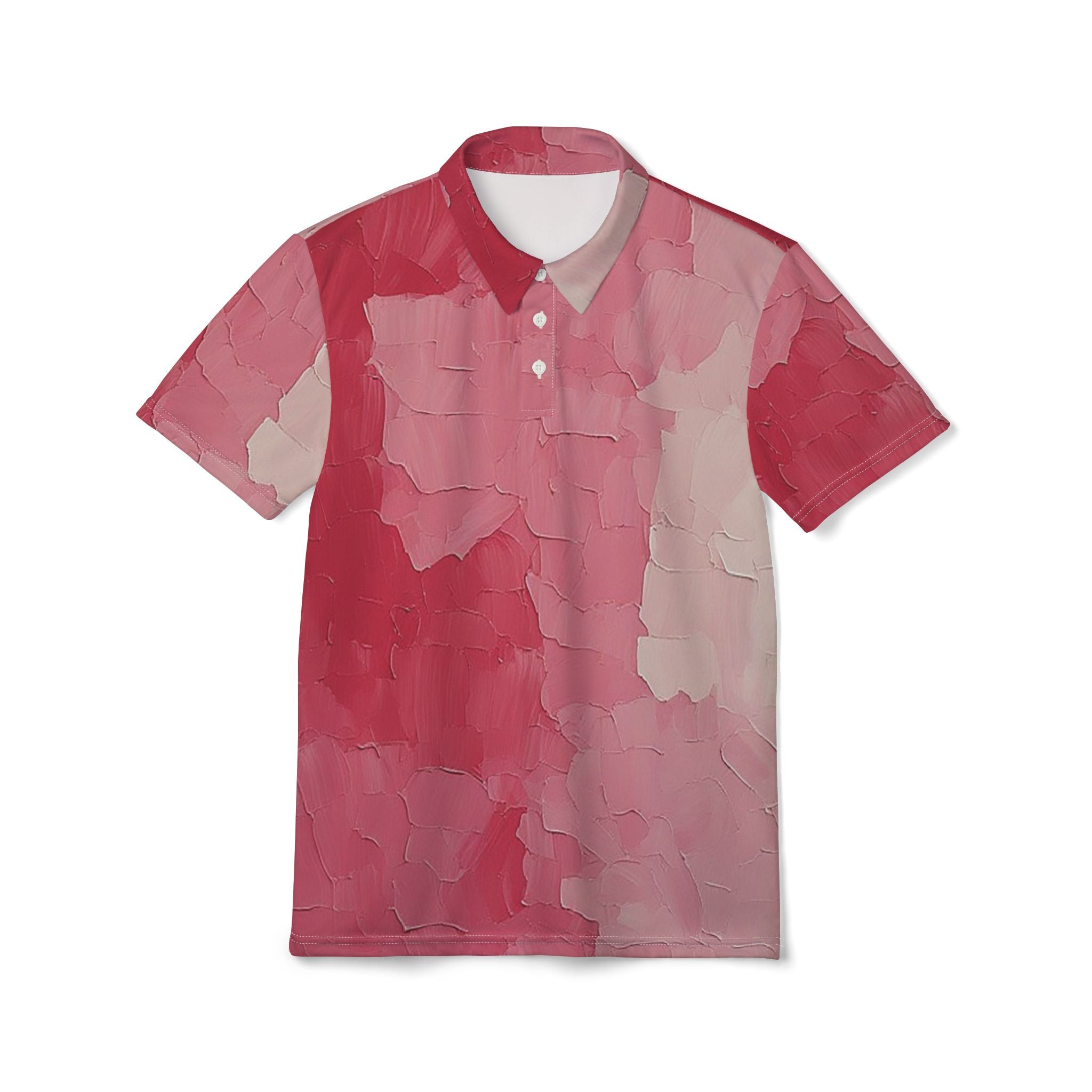Crimson Layer Polo – Bold Pink Textured Statement Shirt