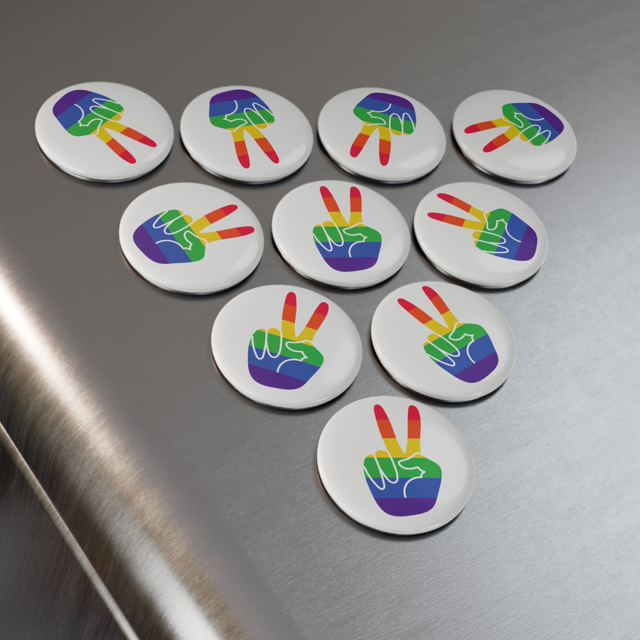 Rainbow Peace Hand Magnet – Pride Symbol Design