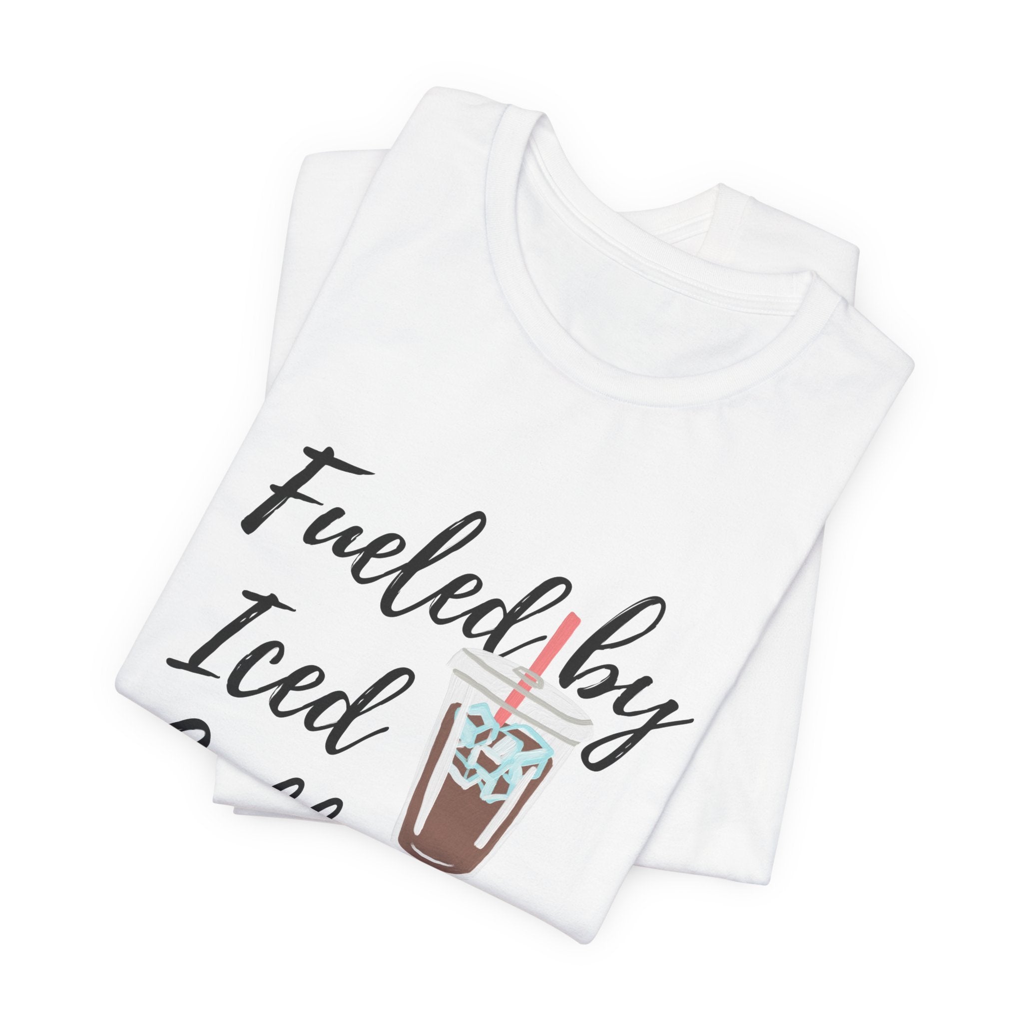 Coffee Lover Unisex T-Shirt - 'Fueled by Iced Coffee & Chaos'