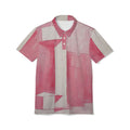 Blush Structure Polo – Soft Pink Abstract Statement Shirt
