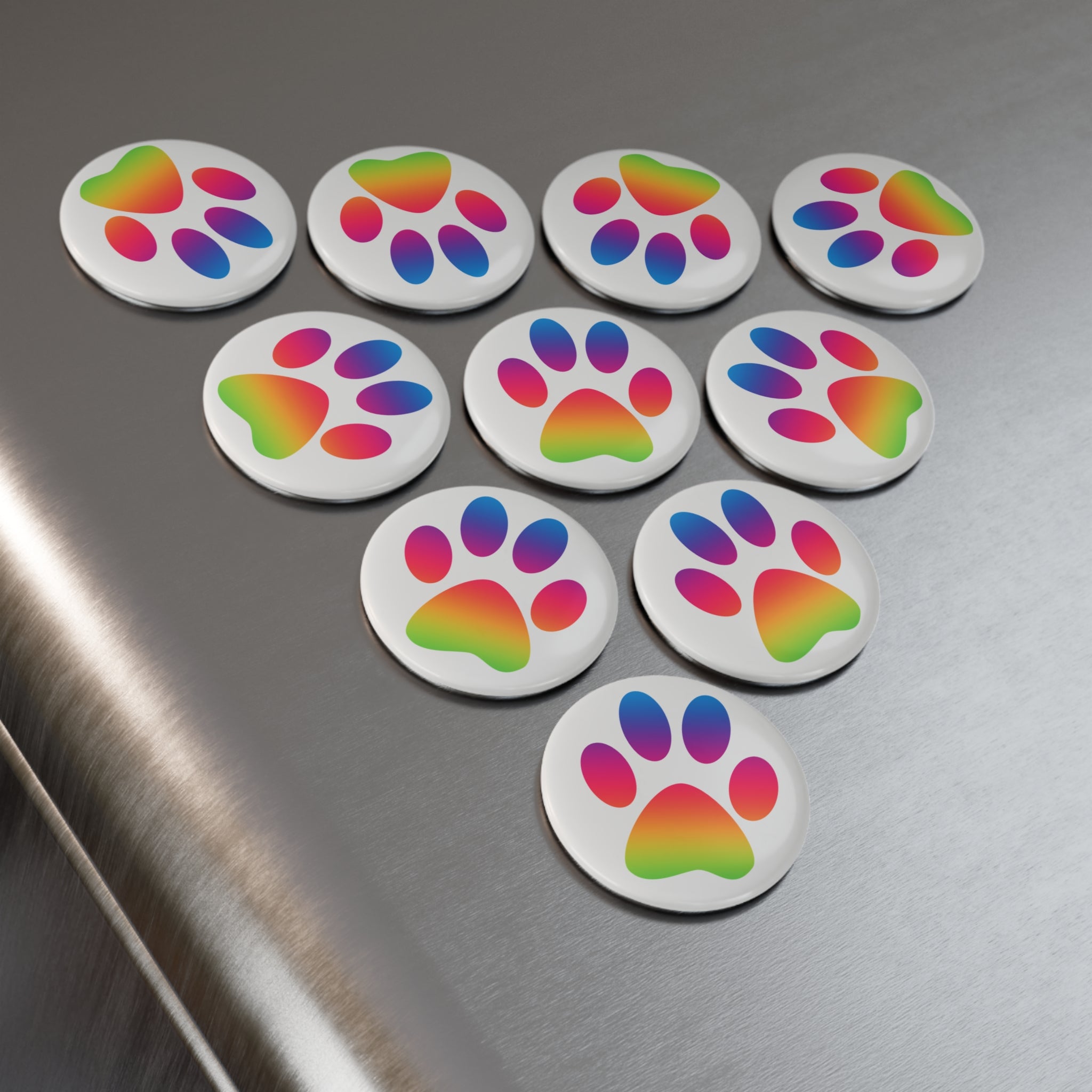 Rainbow Paw Print Magnet – Colorful Pet Lover Design
