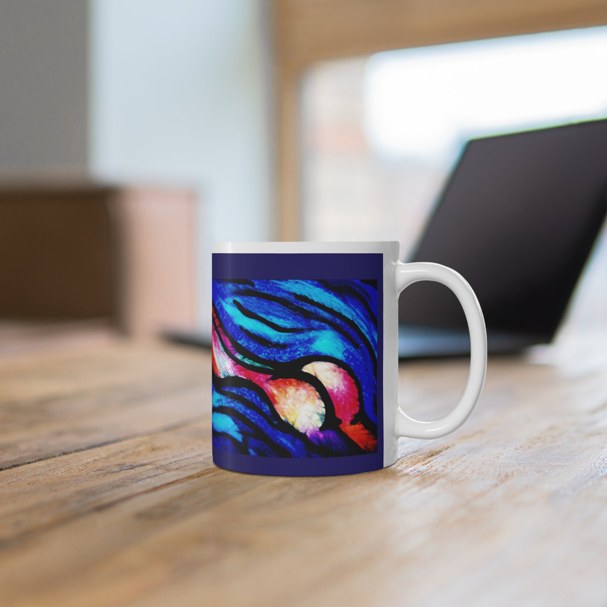 Abstract Wave Art Mug – Bold Color Statement Coffee Cup