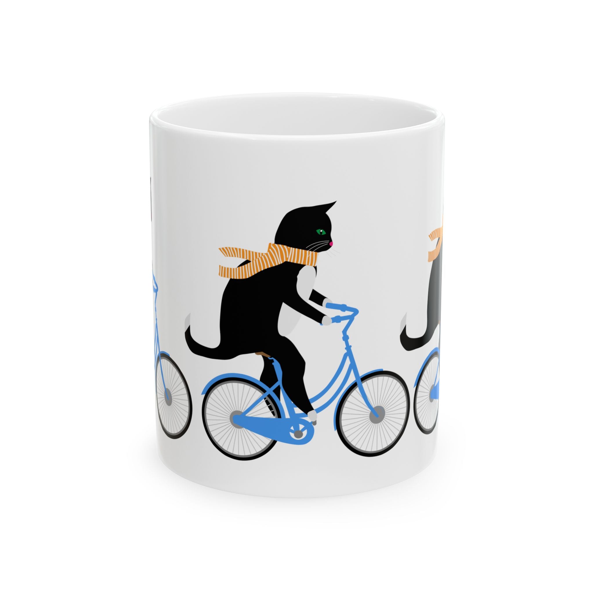 Enjoy the Ride Cat Mug – Cute Bicycle Kitty Coffee Cup