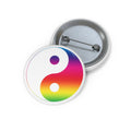 Rainbow Yin Yang Button Pin – Balance & Harmony Symbol