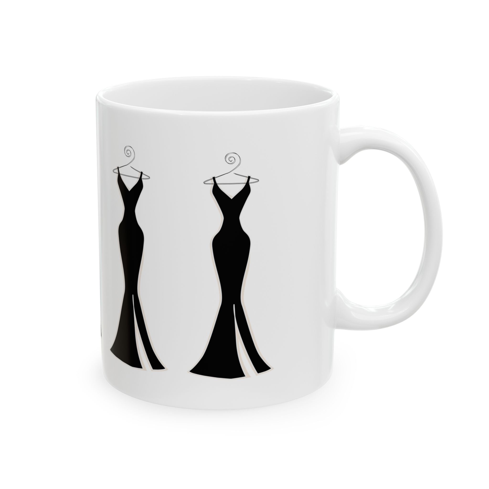 Midnight Elegance Mug – Black Gown Fashion Coffee Cup