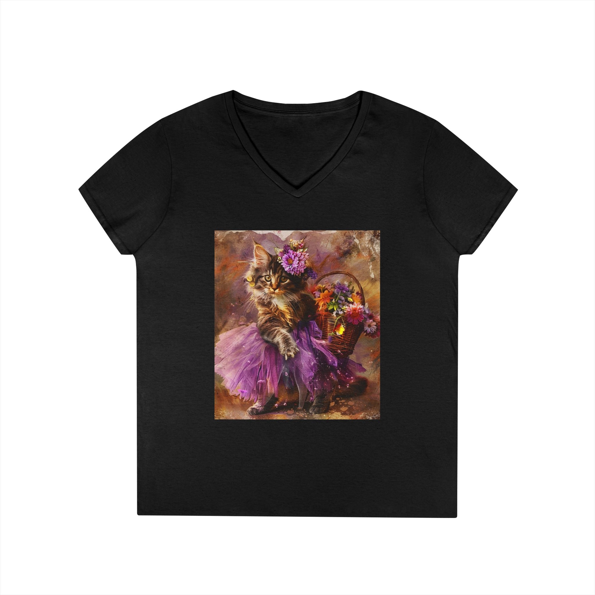 Plum Petal Kitten – Midnight Garden Tee