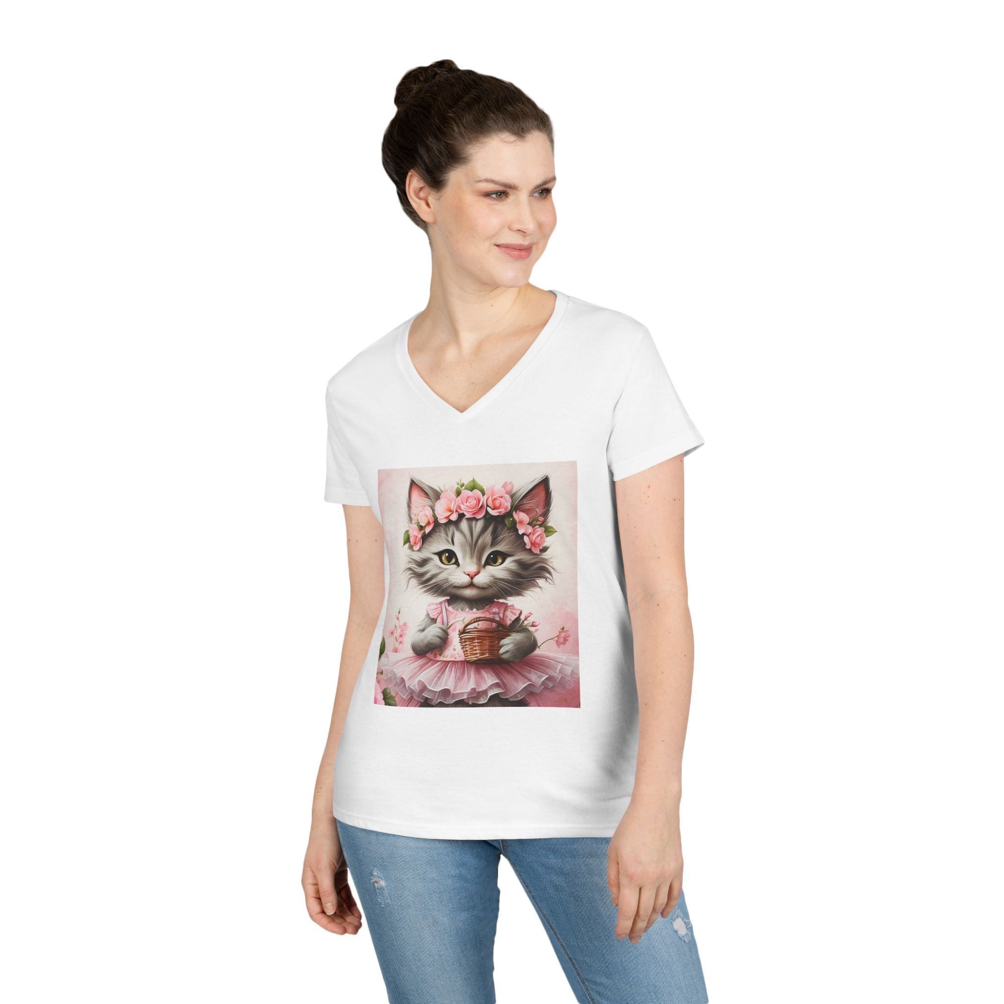 Petal Princess Kitten – Floral Charm Tee