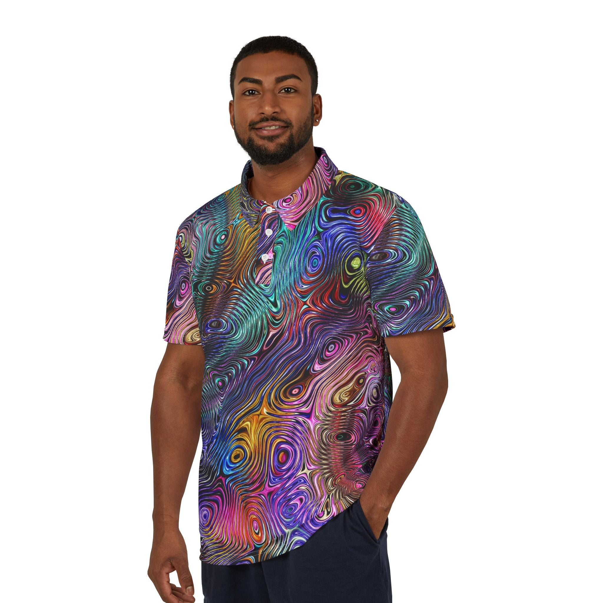 Psychedelic Pulse – Liquid Color Polo