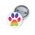 Rainbow Paw Print Button Pin – Colorful Pet Lover Accessory