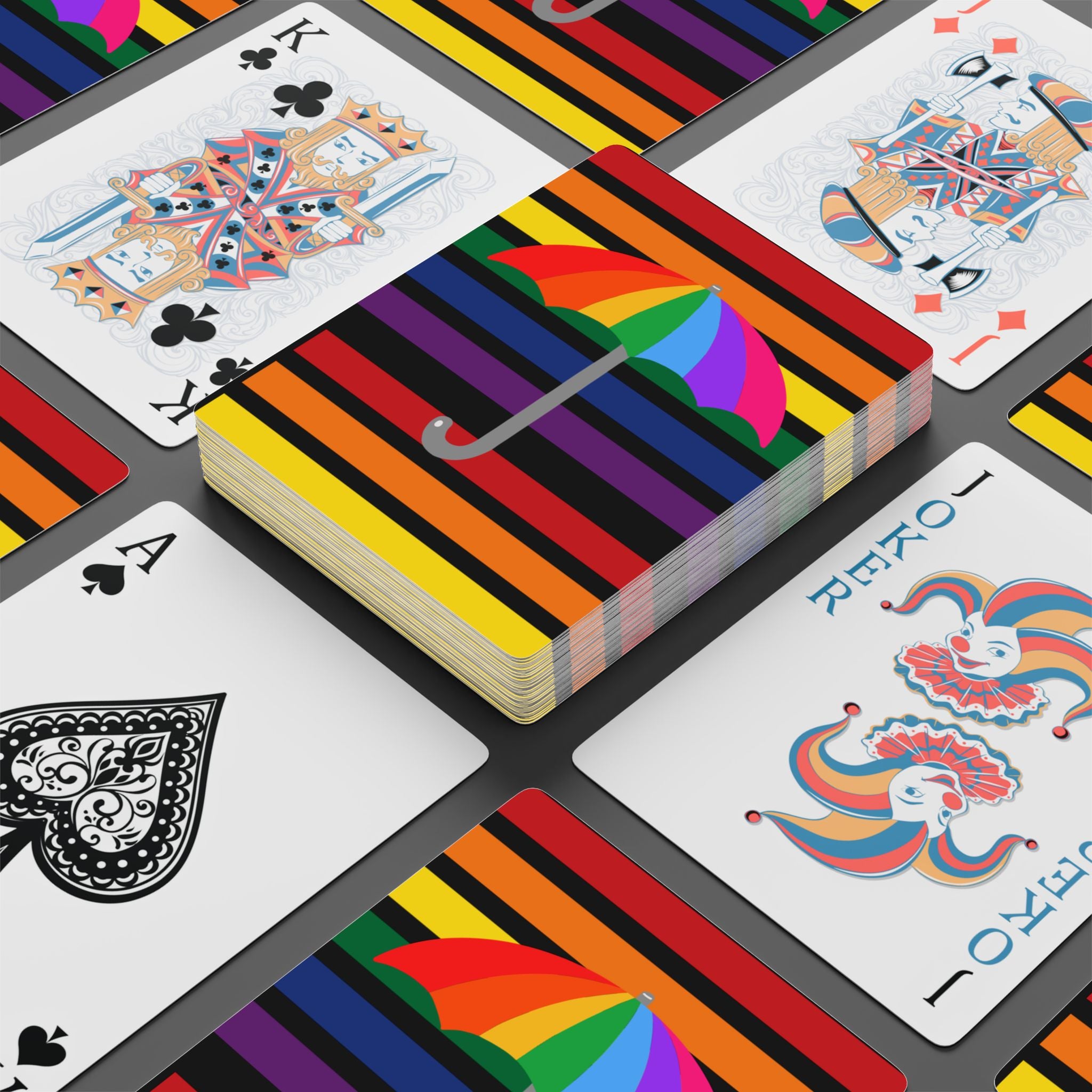 Rainbow Shield Playing Cards – Minimal Icon Deck