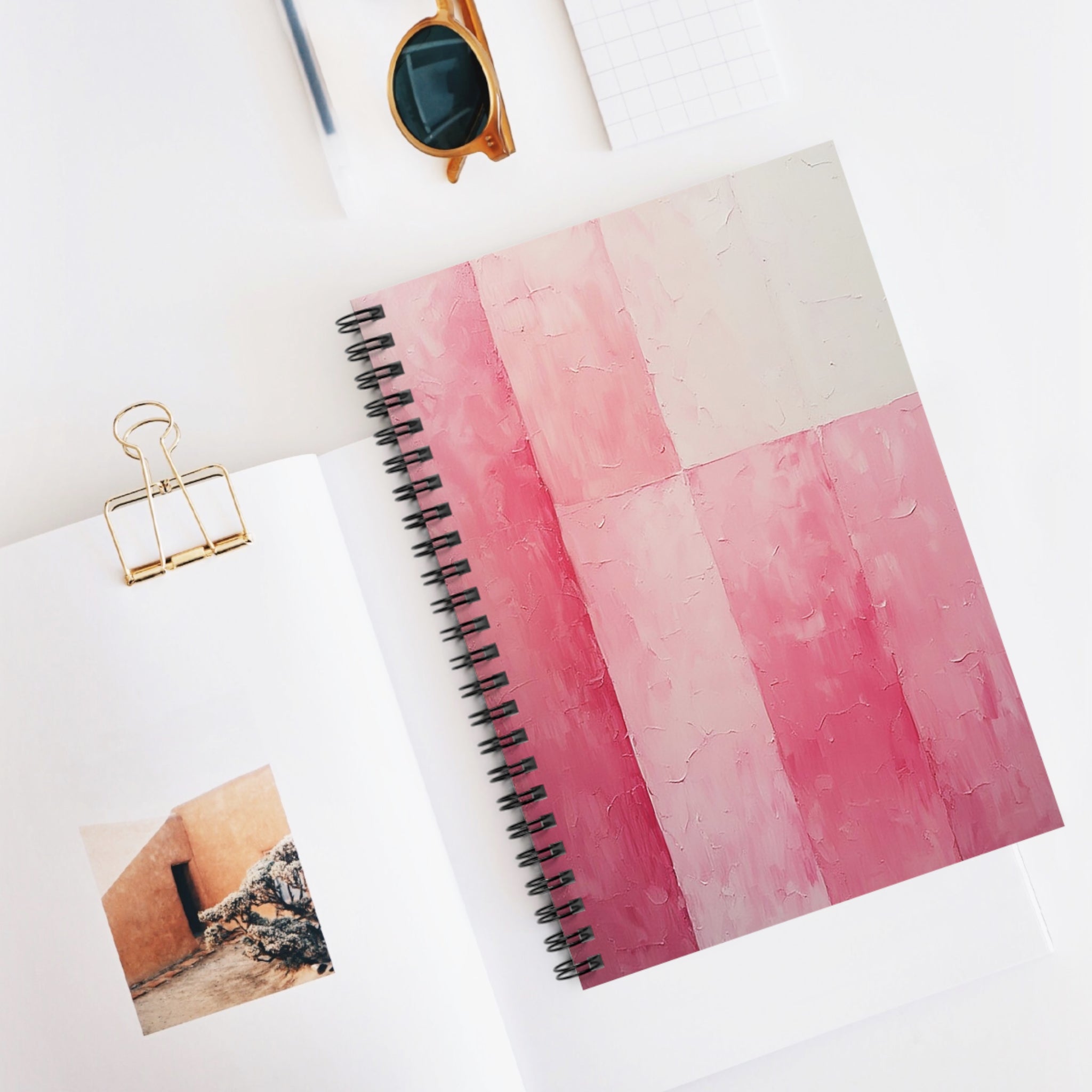Blush Drift Spiral Notebook – Soft Pink Abstract Minimal Journal (6” x 8”)