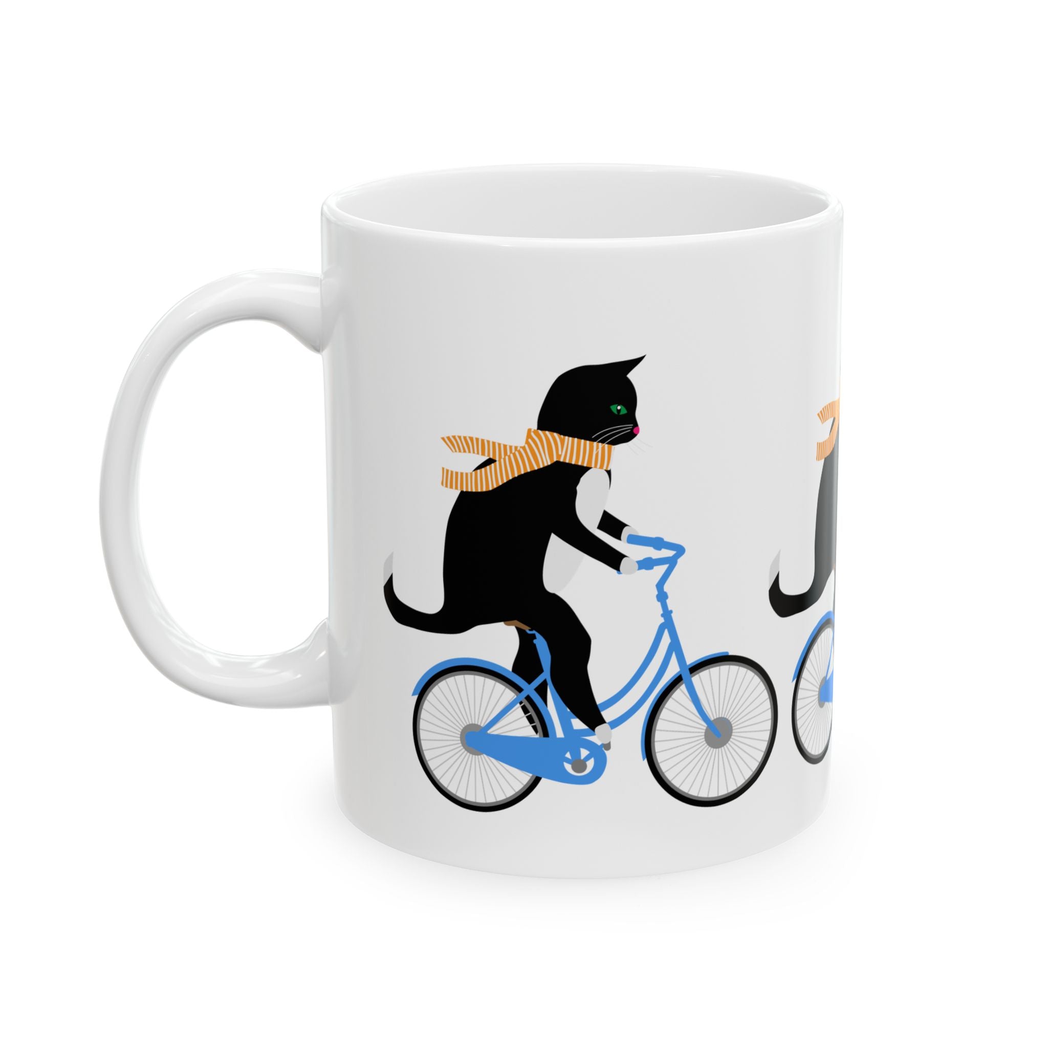 Enjoy the Ride Cat Mug – Cute Bicycle Kitty Coffee Cup