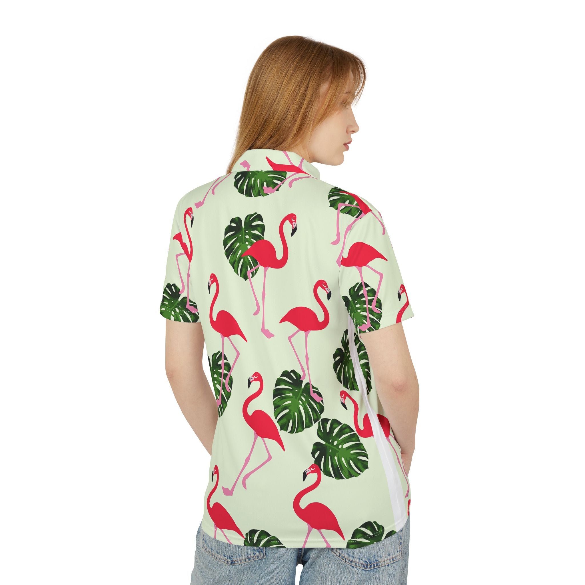 Tropical Flamingo Vibes – Paradise Print Polo