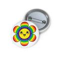 Rainbow Smiley Flower Button Pin – Cute & Happy Vibes