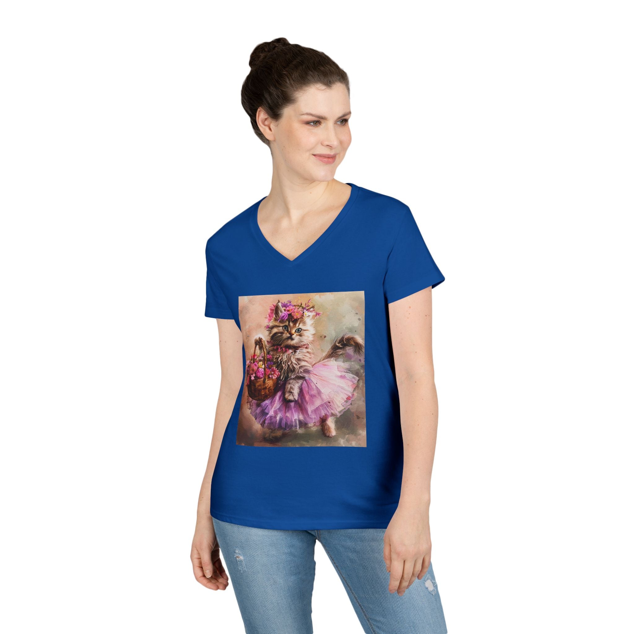 Blushing Petal Kitten – Twirl & Bloom Tee