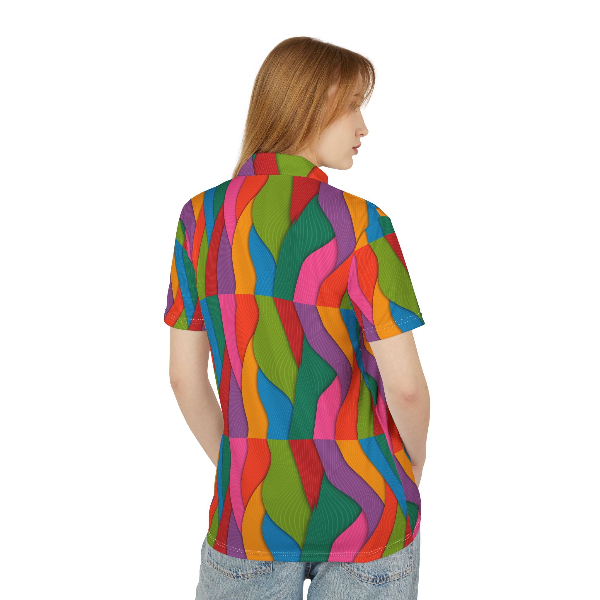 Retro Wave Pop – Color Flow Polo Shirt