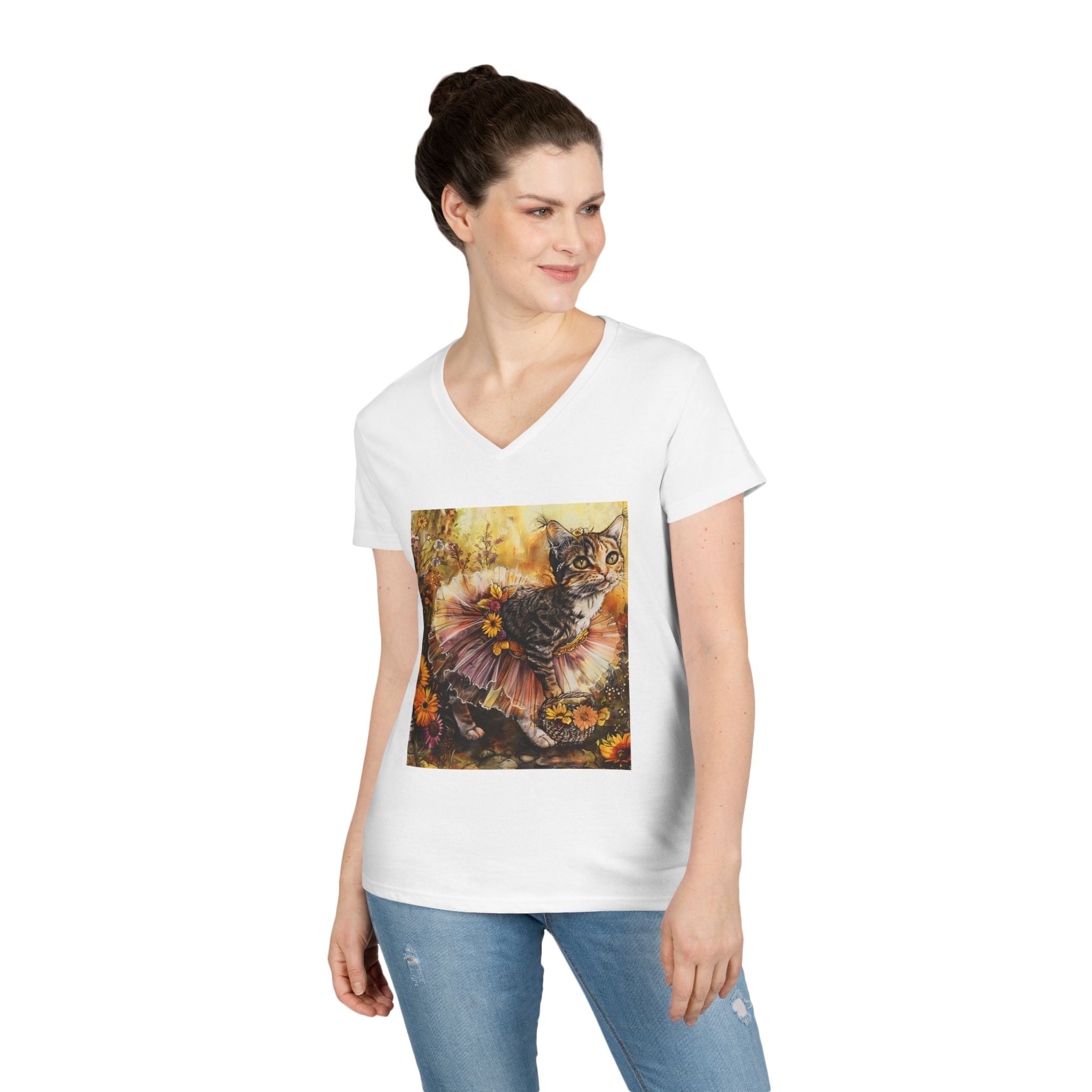 Golden Harvest Kitten – Autumn Bloom Tee