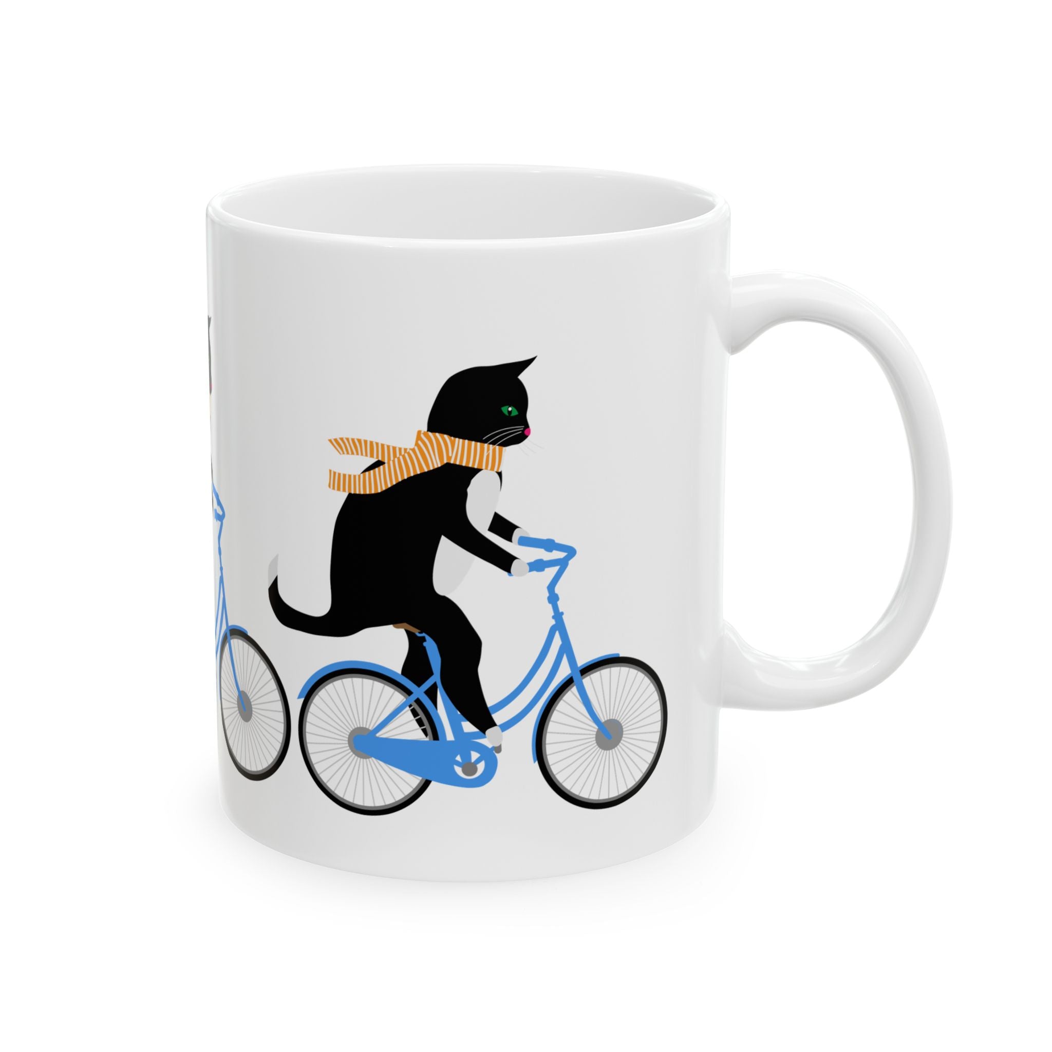 Enjoy the Ride Cat Mug – Cute Bicycle Kitty Coffee Cup