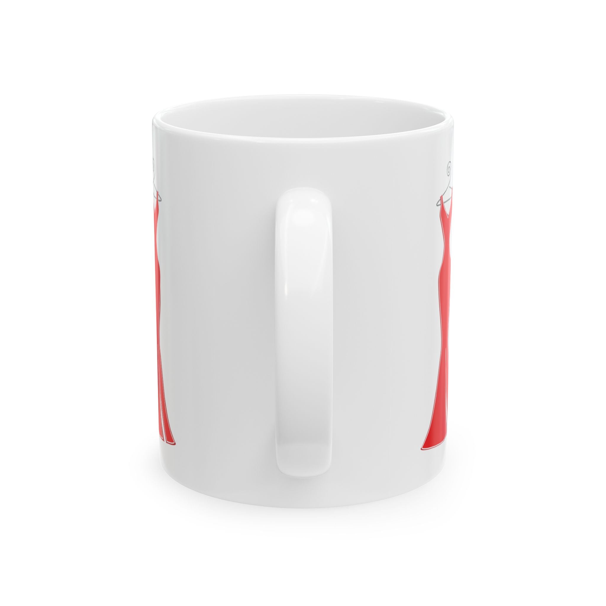 Crimson Elegance Mug – Red Gown Fashion Coffee Cup