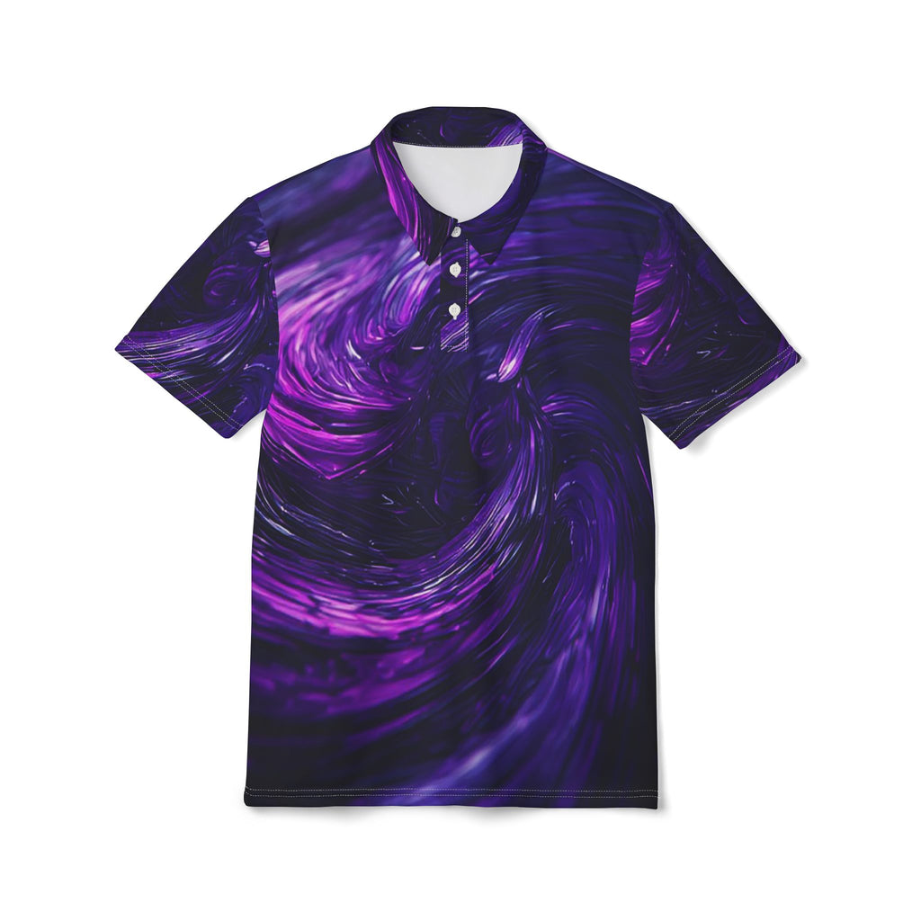 Velvet Vortex Polo – Deep Purple Fluid Energy Shirt