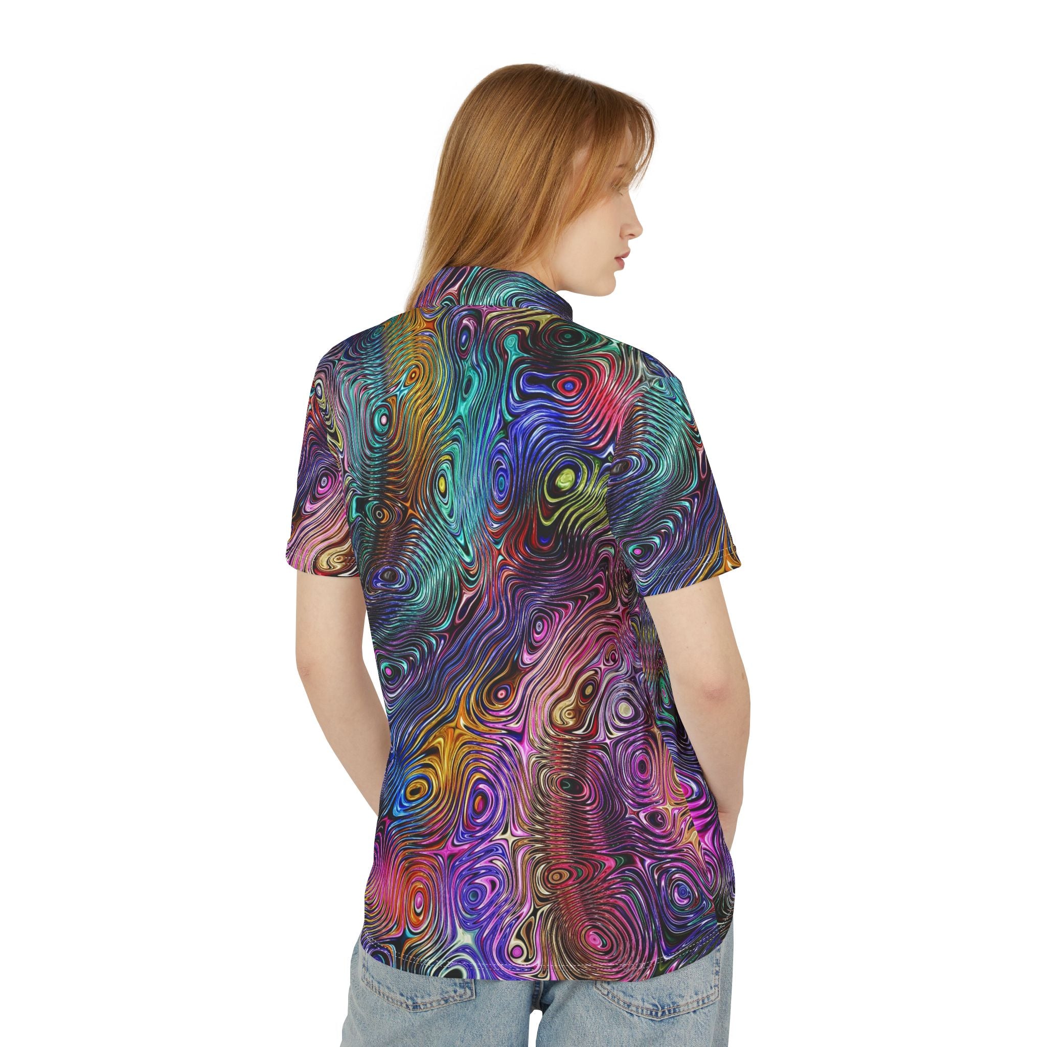 Psychedelic Pulse – Liquid Color Polo