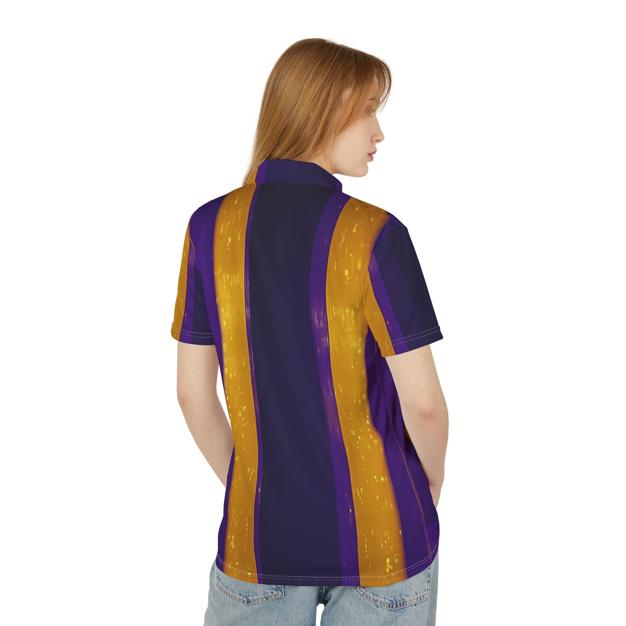 Royal Streak Polo – Gold & Purple Prestige Statement Shirt