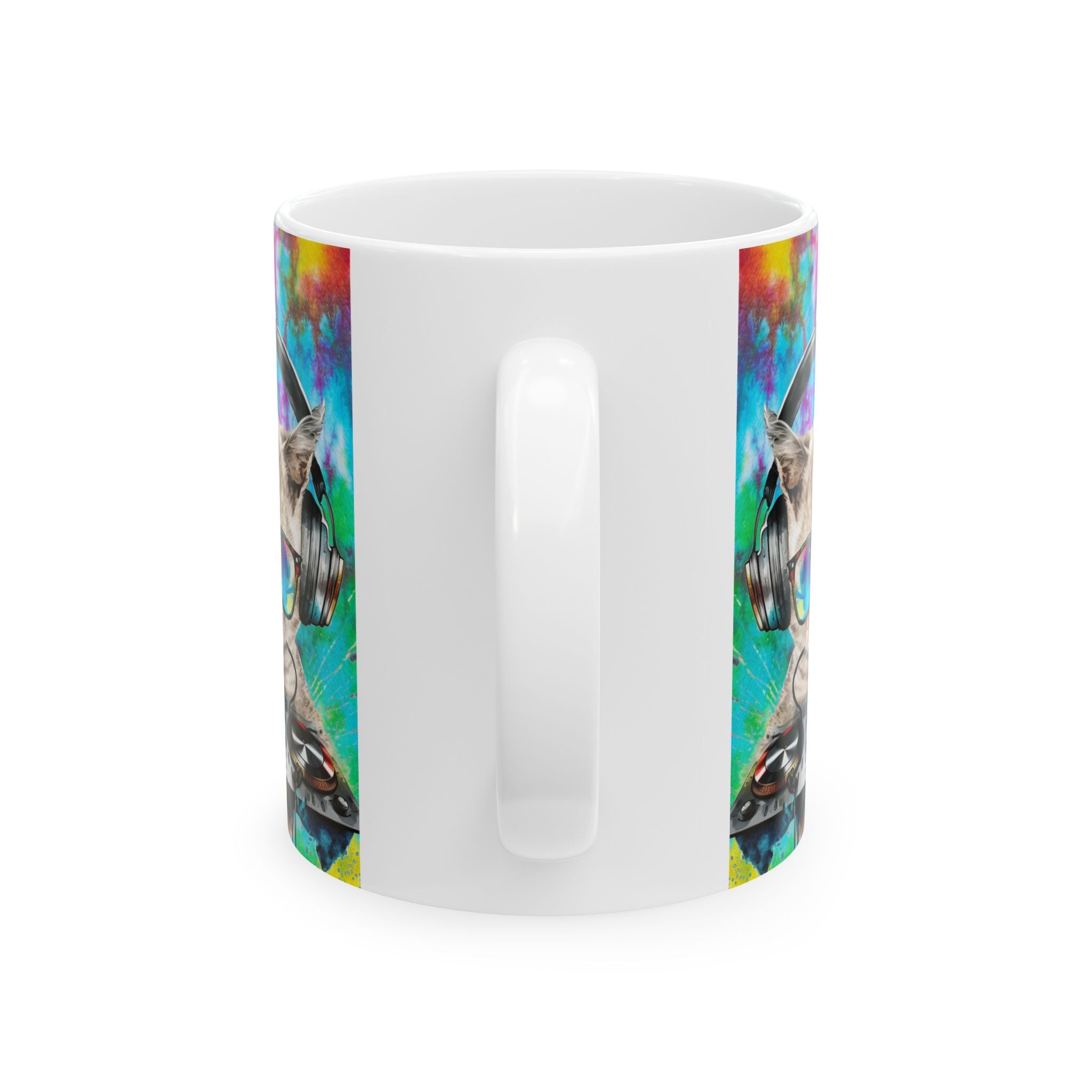 Drop the Beat DJ Cat Mug – Colorful Music Lover Coffee Cup