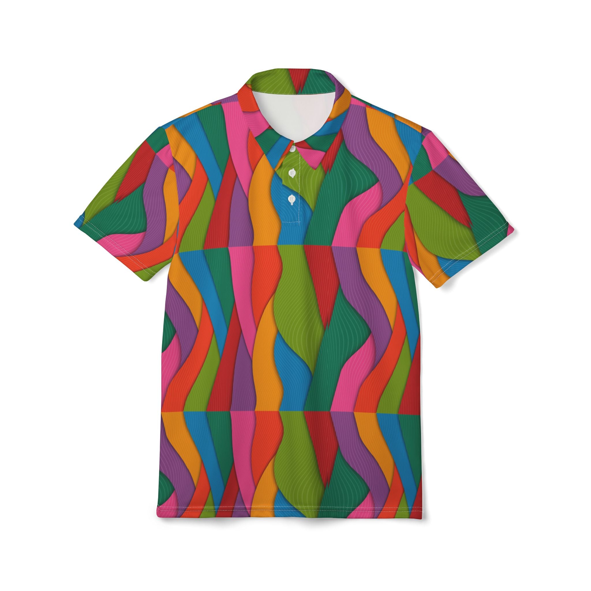 Retro Wave Pop – Color Flow Polo Shirt