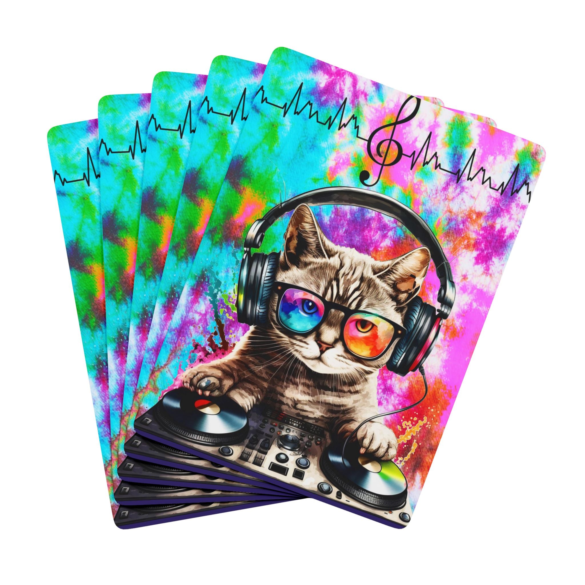DJ Cat Playing Cards – Music Vibes Deck