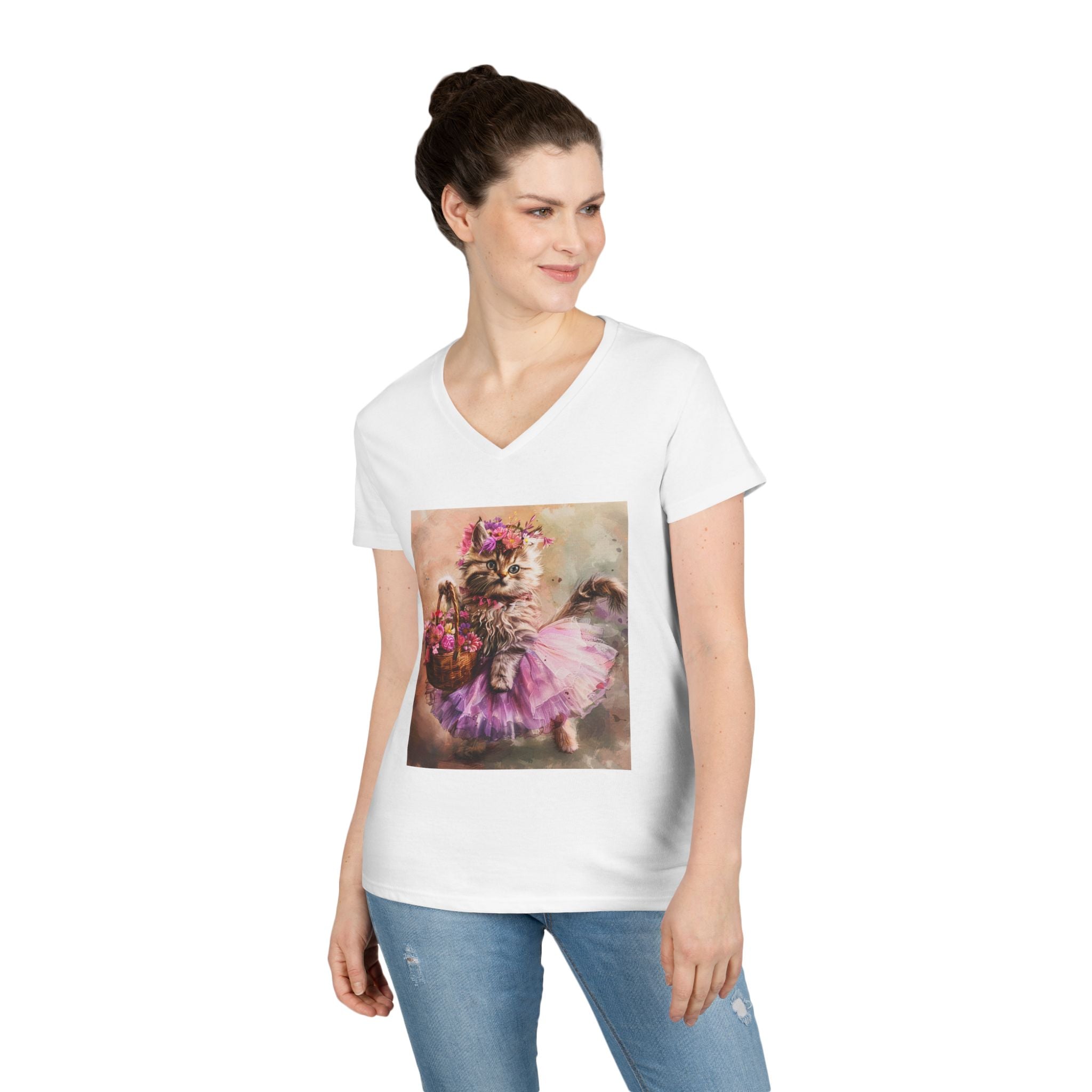 Blushing Petal Kitten – Twirl & Bloom Tee
