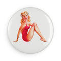 Classic Red Swimsuit Pin-Up Magnet – Vintage Bombshell Glam