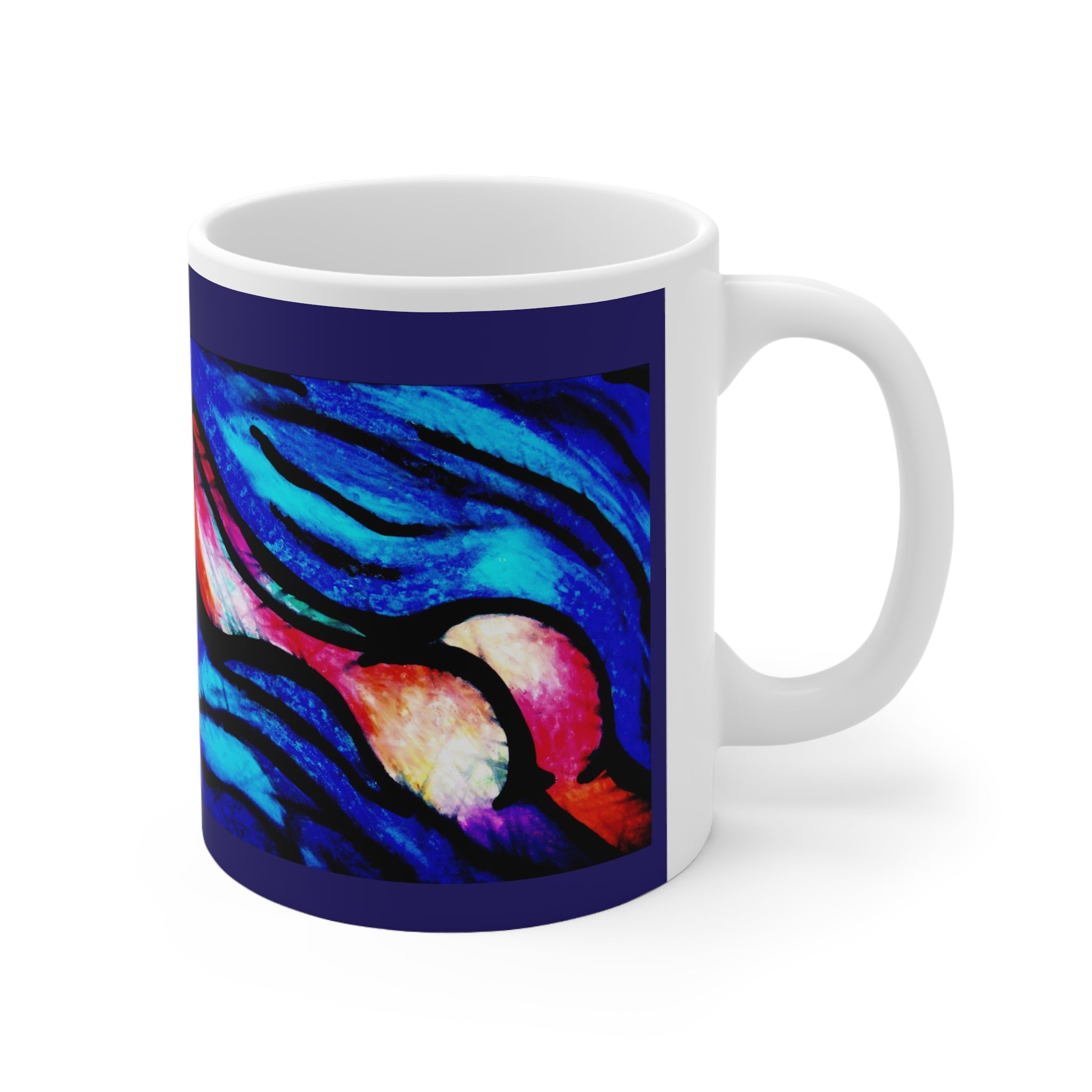 Abstract Wave Art Mug – Bold Color Statement Coffee Cup