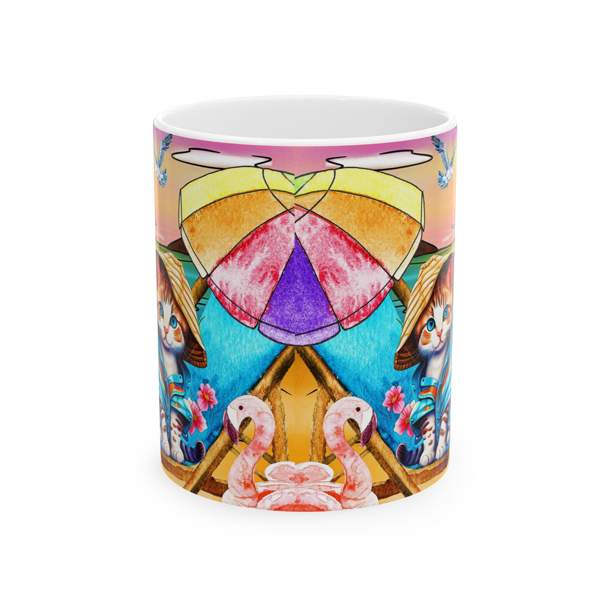 Beach Mode Cat Mug – Cute Vacation Vibes Coffee Cup