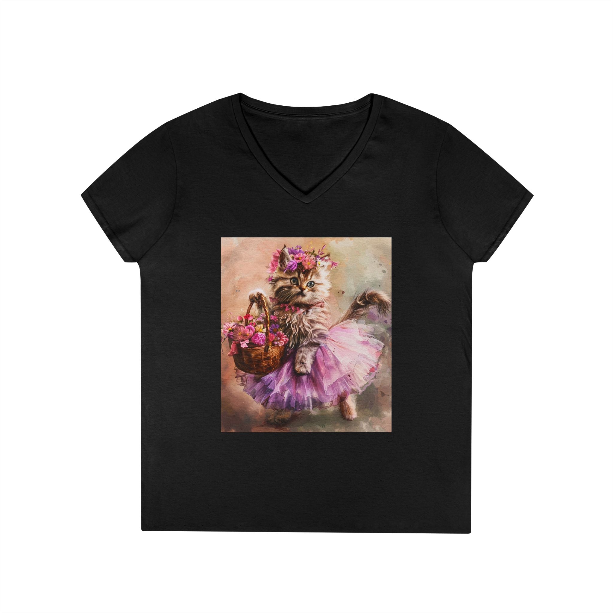 Blushing Petal Kitten – Twirl & Bloom Tee