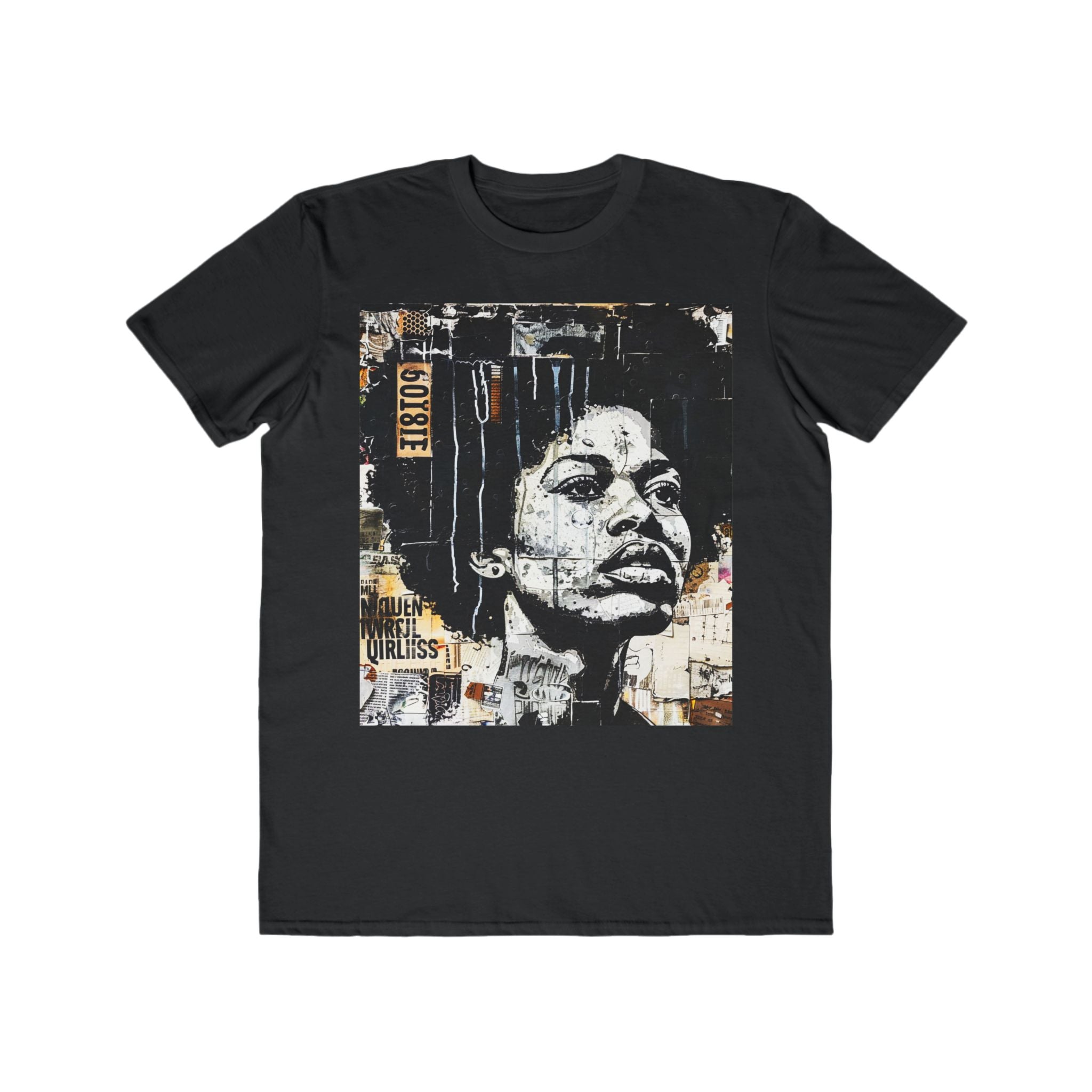 Afro Street Art Portrait T-Shirt — Urban Vintage Collage Tee