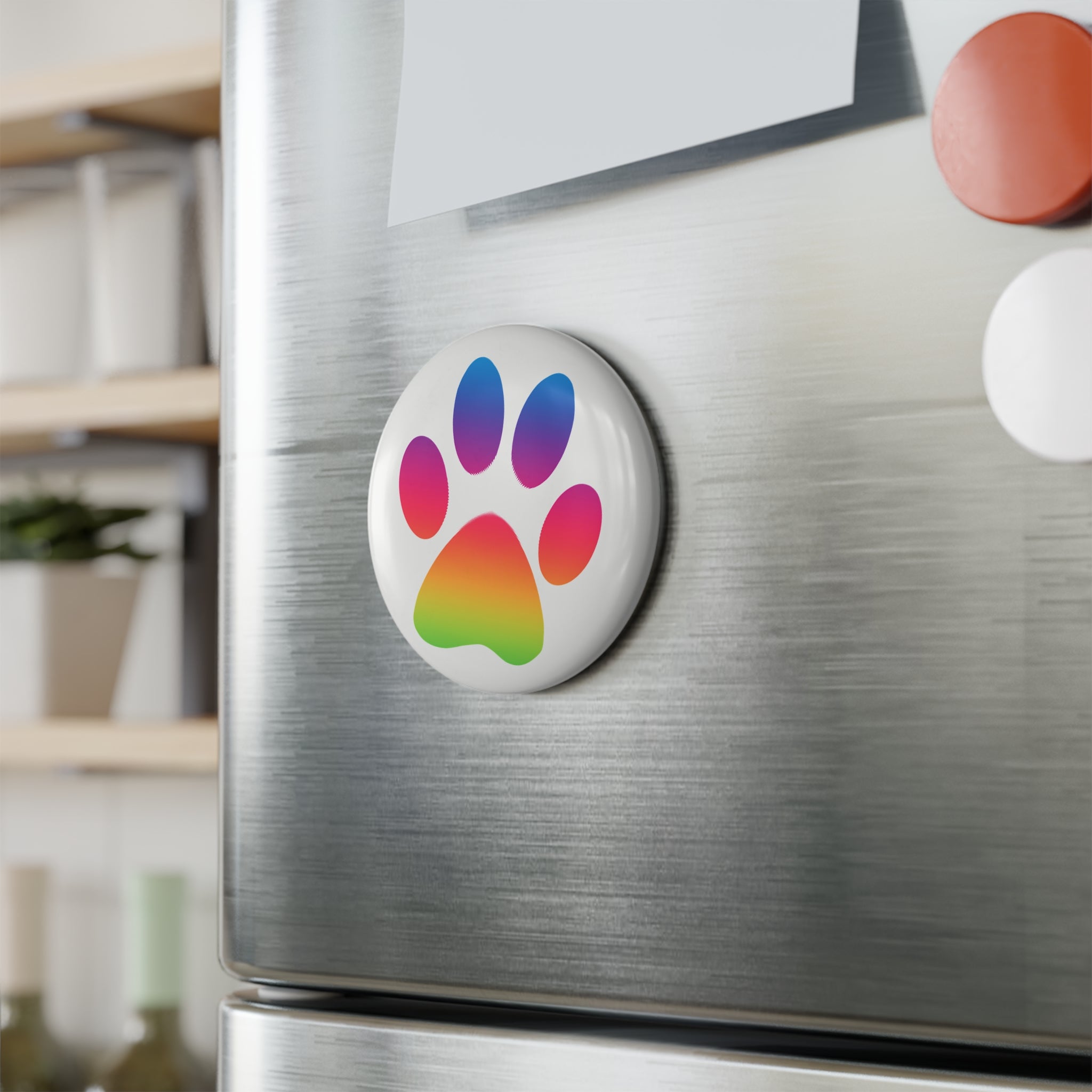 Rainbow Paw Print Magnet – Colorful Pet Lover Design