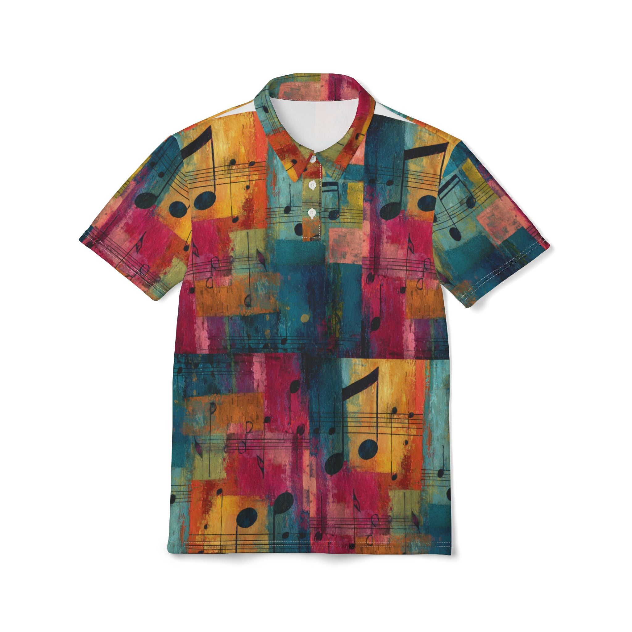 Rhythm & Color – Abstract Music Note Polo Shirt