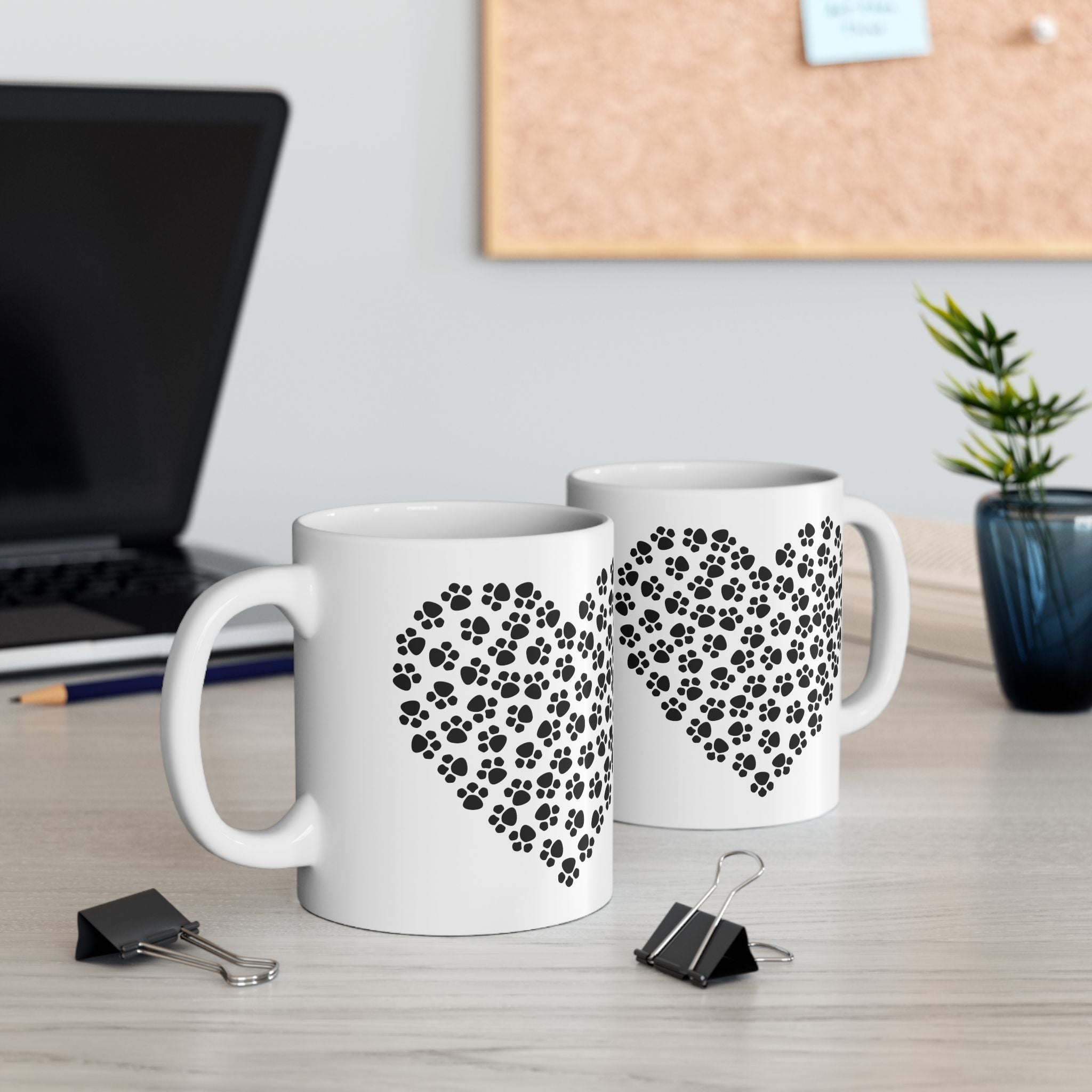 Paw Print Heart Mug – Pet Lover Coffee Cup