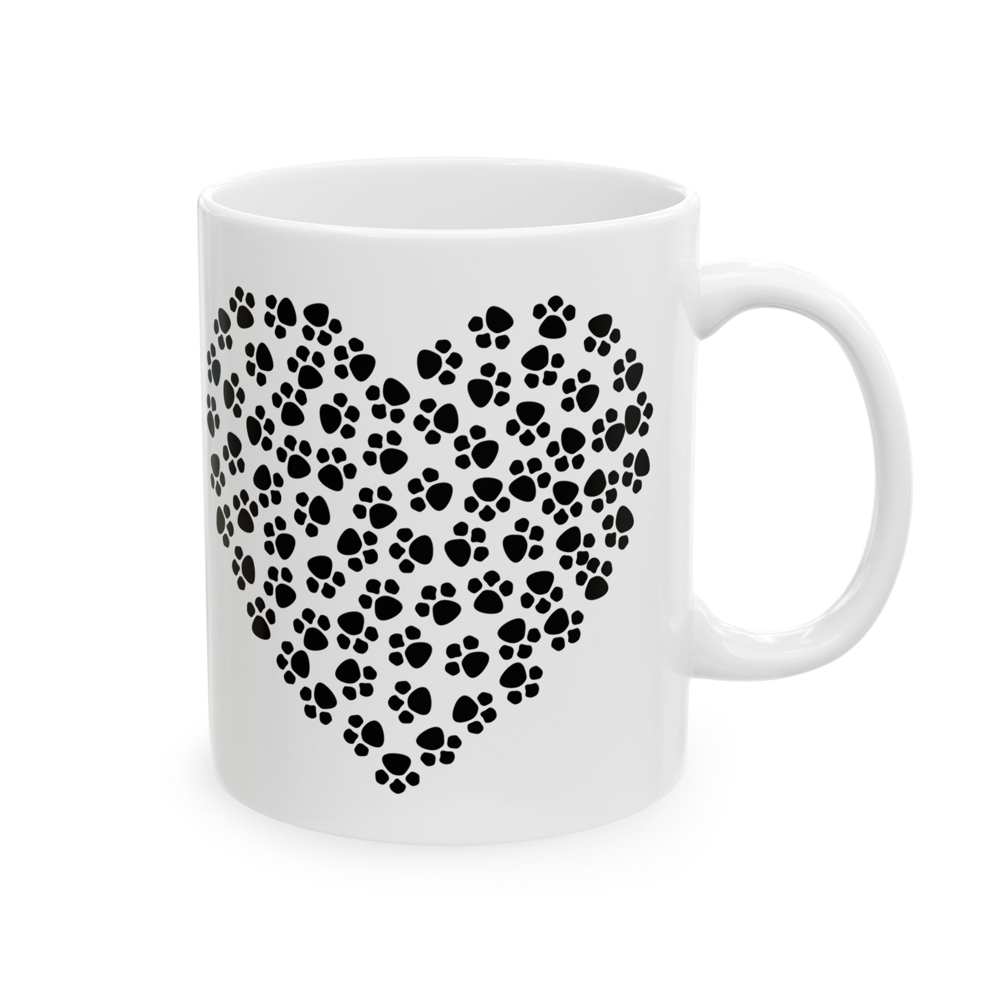 Paw Print Heart Mug – Pet Lover Coffee Cup