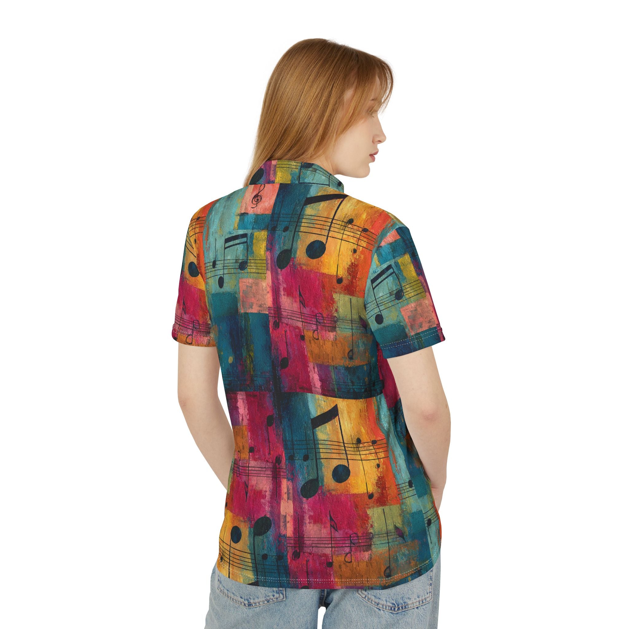 Rhythm & Color – Abstract Music Note Polo Shirt