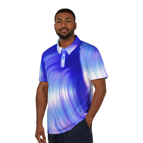 Aurora Flow Polo – Iridescent Wave Luxe Shirt