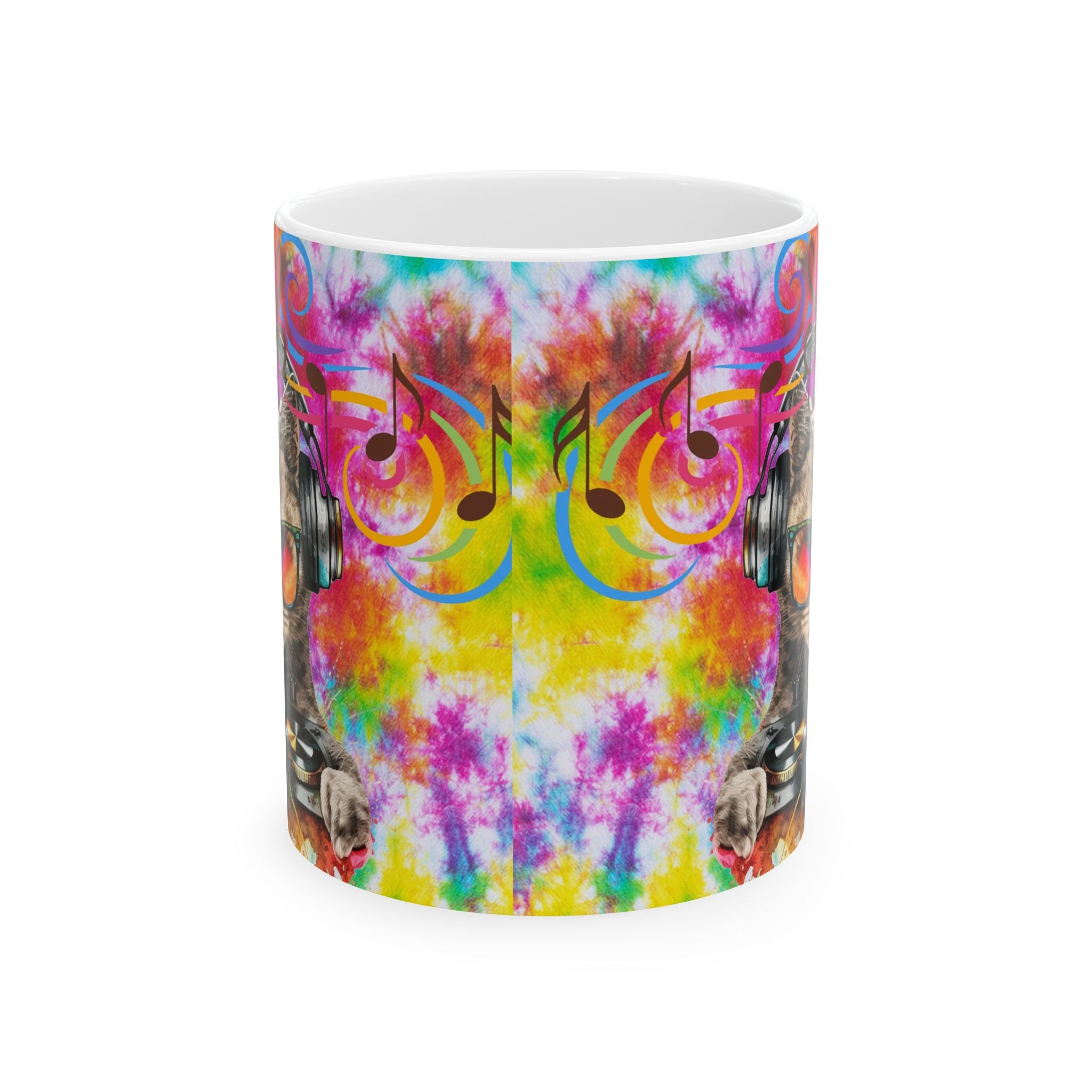 Drop the Beat DJ Cat Mug – Colorful Music Lover Coffee Cup