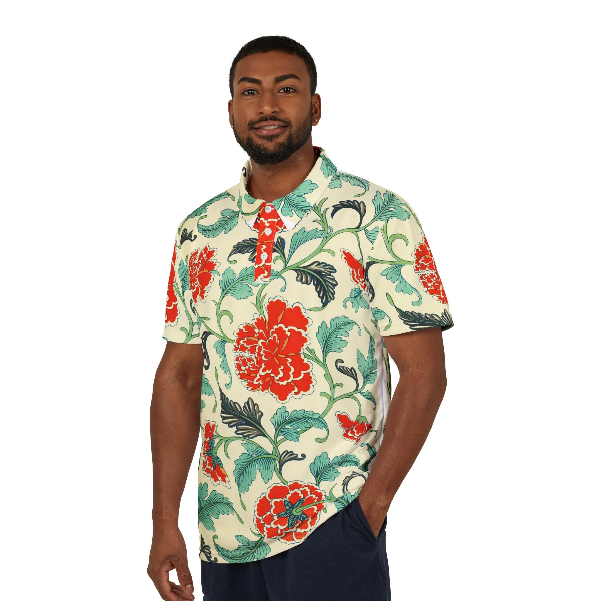 Vintage Garden Bloom – Classic Floral Polo