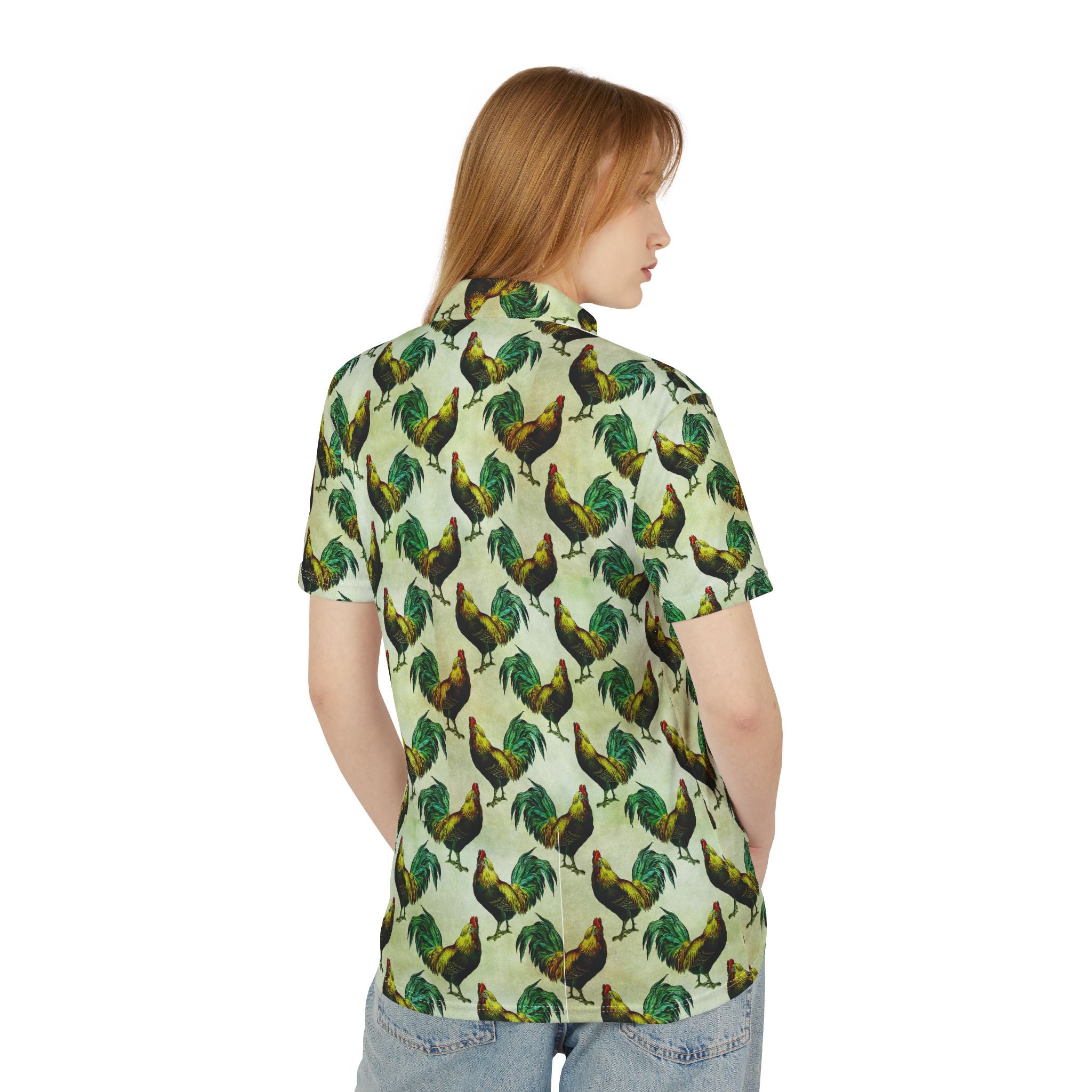 Rooster Parade – Vintage Farmyard Polo Shirt