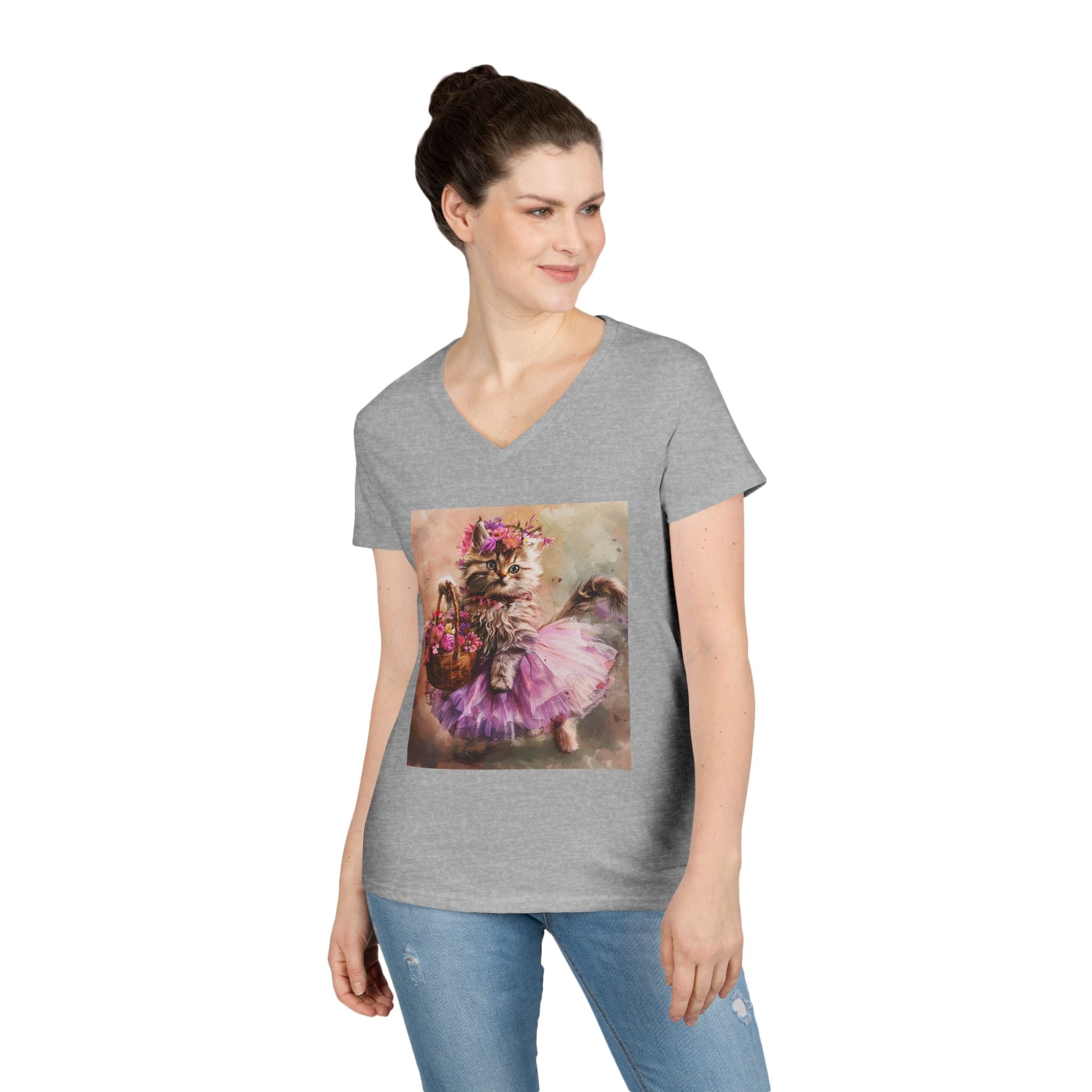 Blushing Petal Kitten – Twirl & Bloom Tee