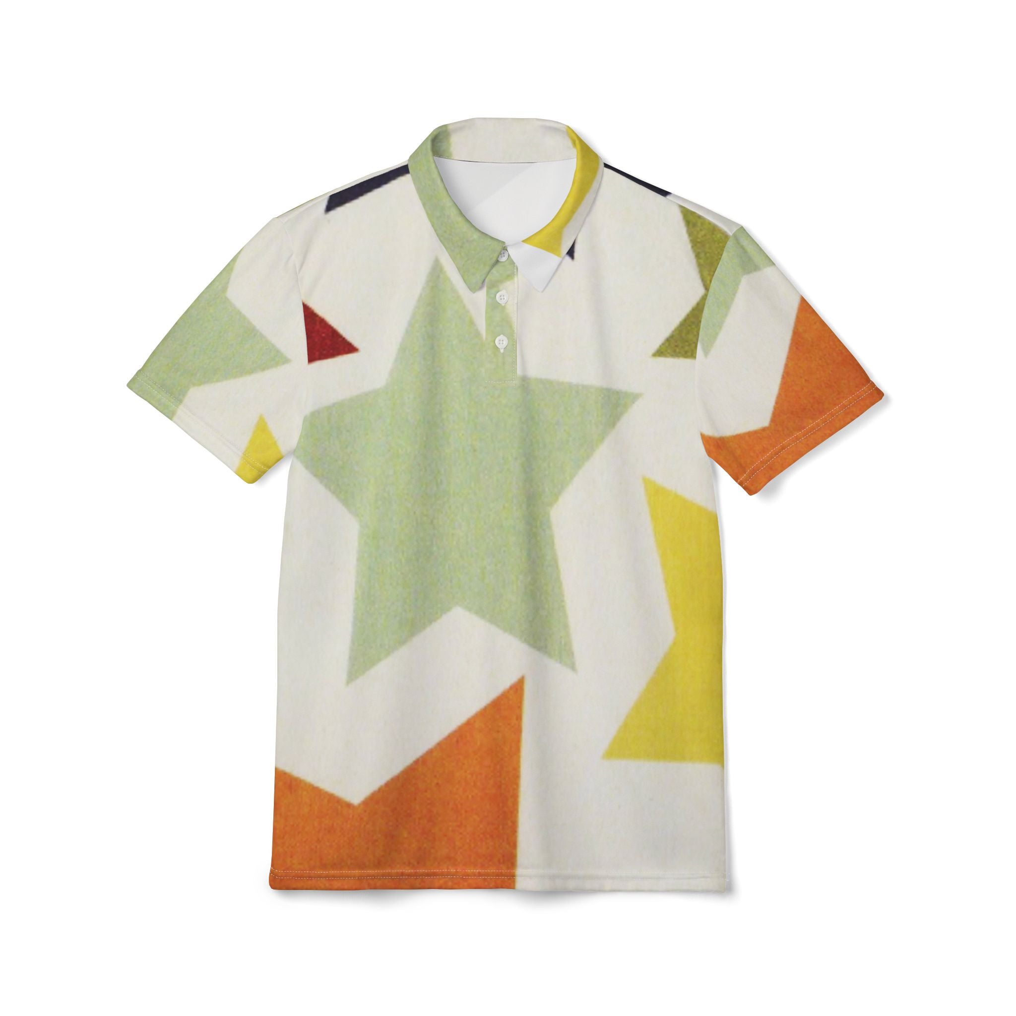 Retro Star Polo – Soft Abstract Geometry Shirt
