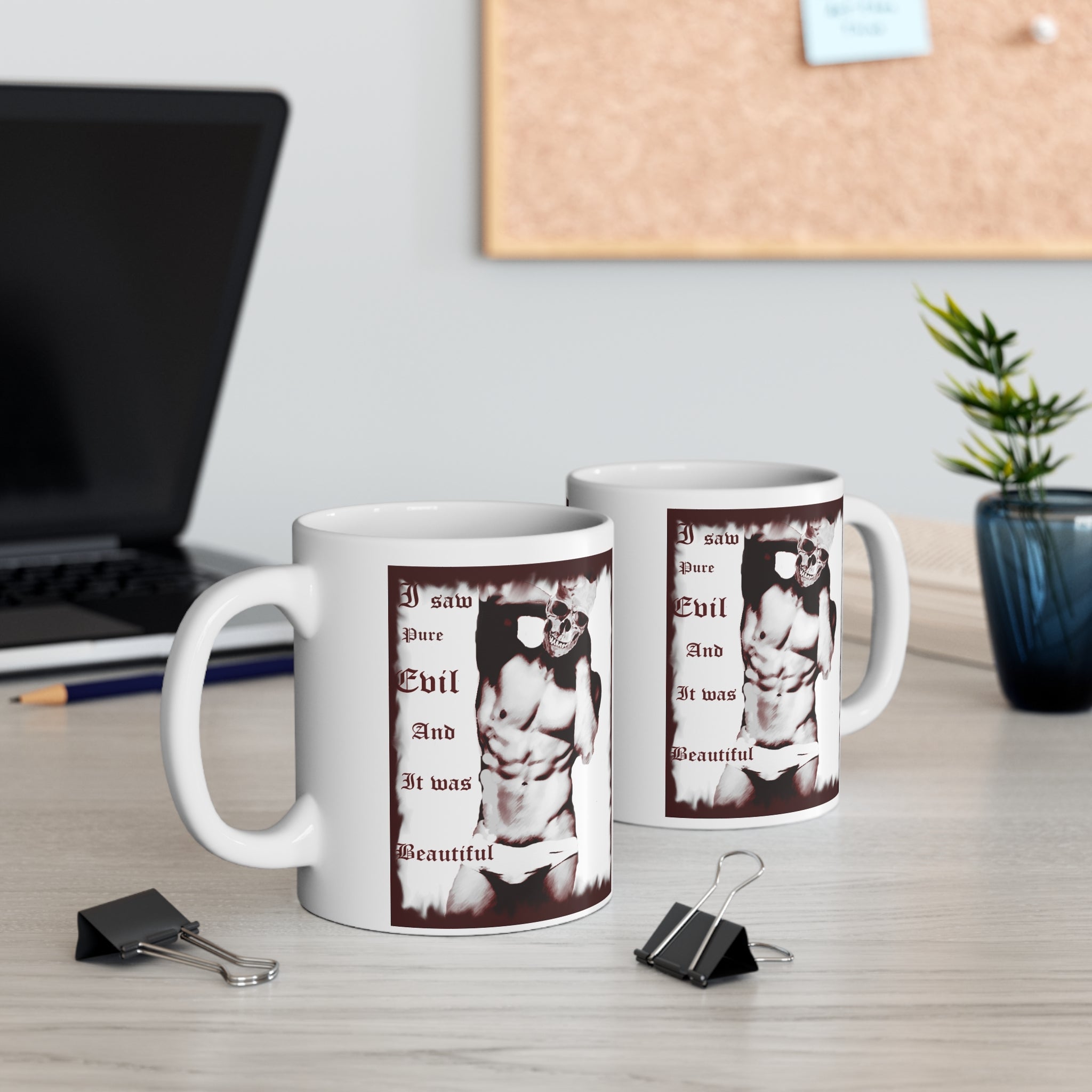 I Saw Pure Evil Mug – Dark Gothic Aesthetic Coffee Cup