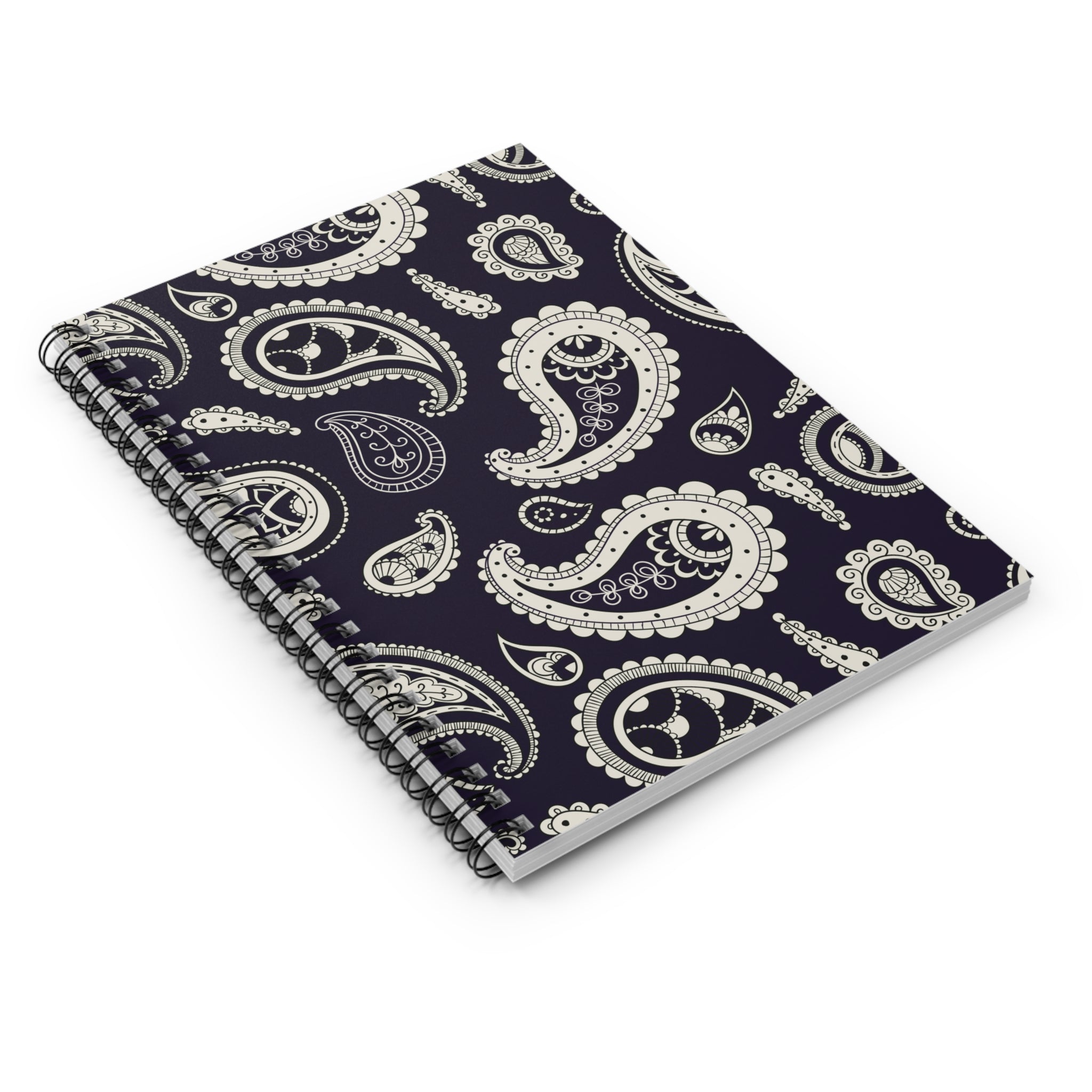 Classic Paisley Spiral Notebook – Elegant Boho Pattern Journal (6” x 8”)