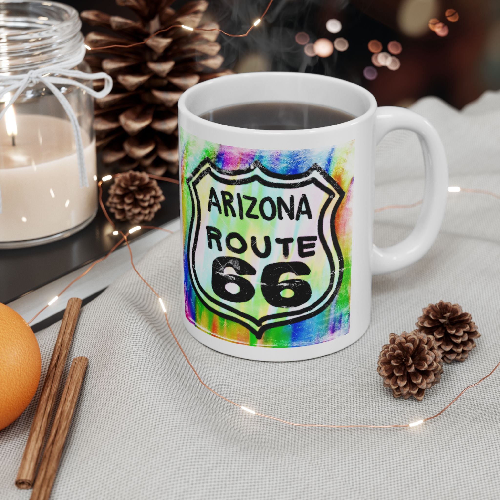 Arizona Route 66 Mug – Colorful Retro Road Trip Coffee Cup