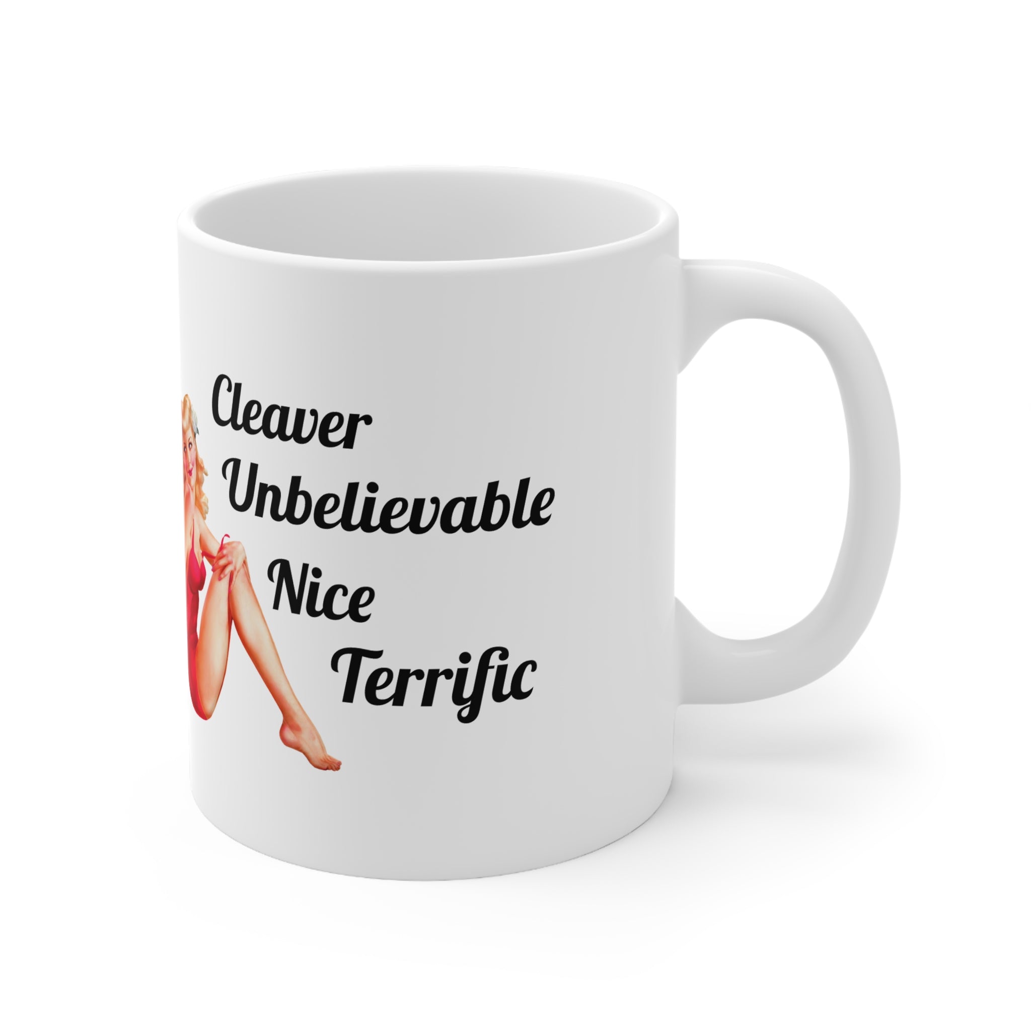 Clever & Terrific Mug – Retro Pin-Up Statement Cup